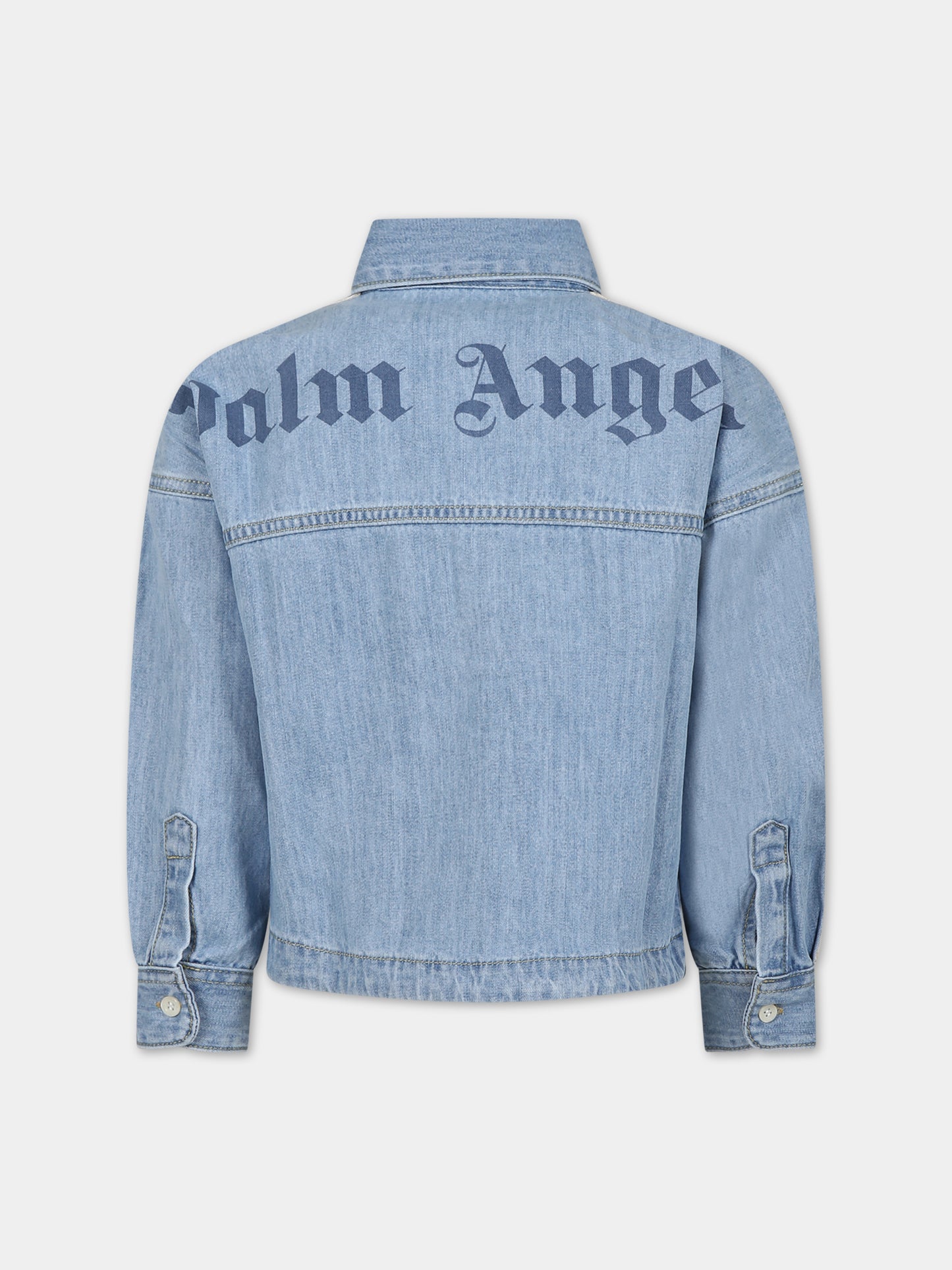 Camicia denim per bambino,Palm Angels,PBYD004S24DEN0014545