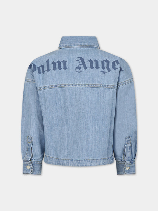 Camicia denim per bambino,Palm Angels,PBYD004S24DEN0014545