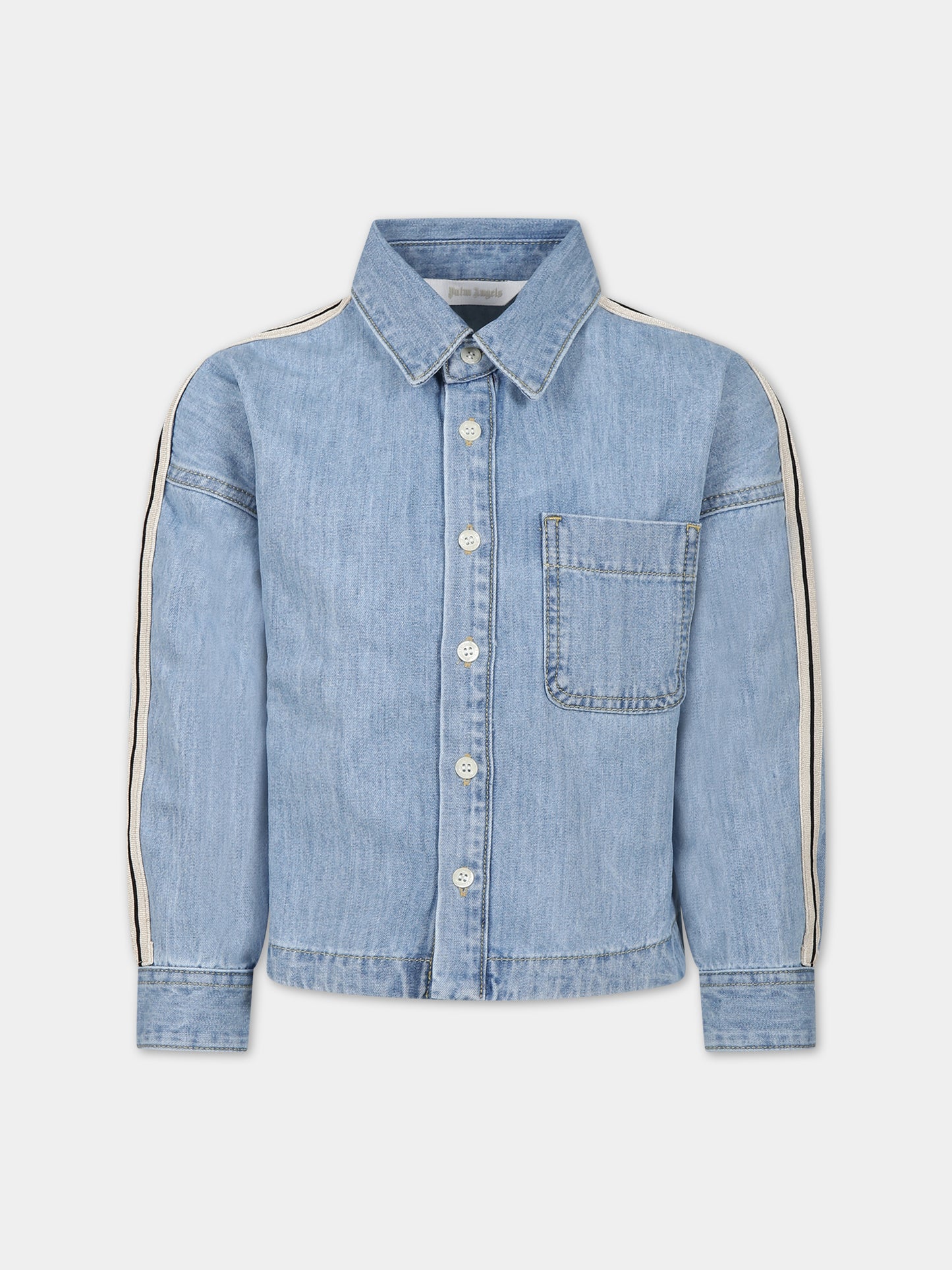 Camicia denim per bambino,Palm Angels,PBYD004S24DEN0014545