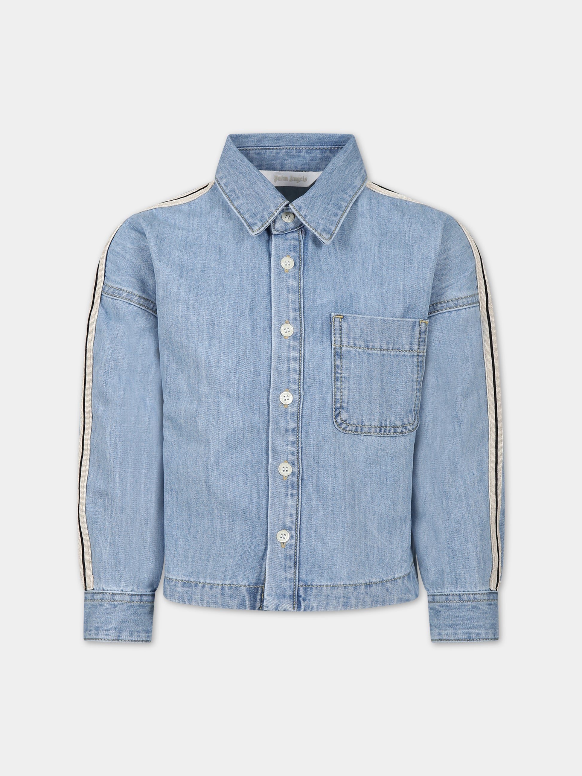 Camicia denim per bambino,Palm Angels,PBYD004S24DEN0014545