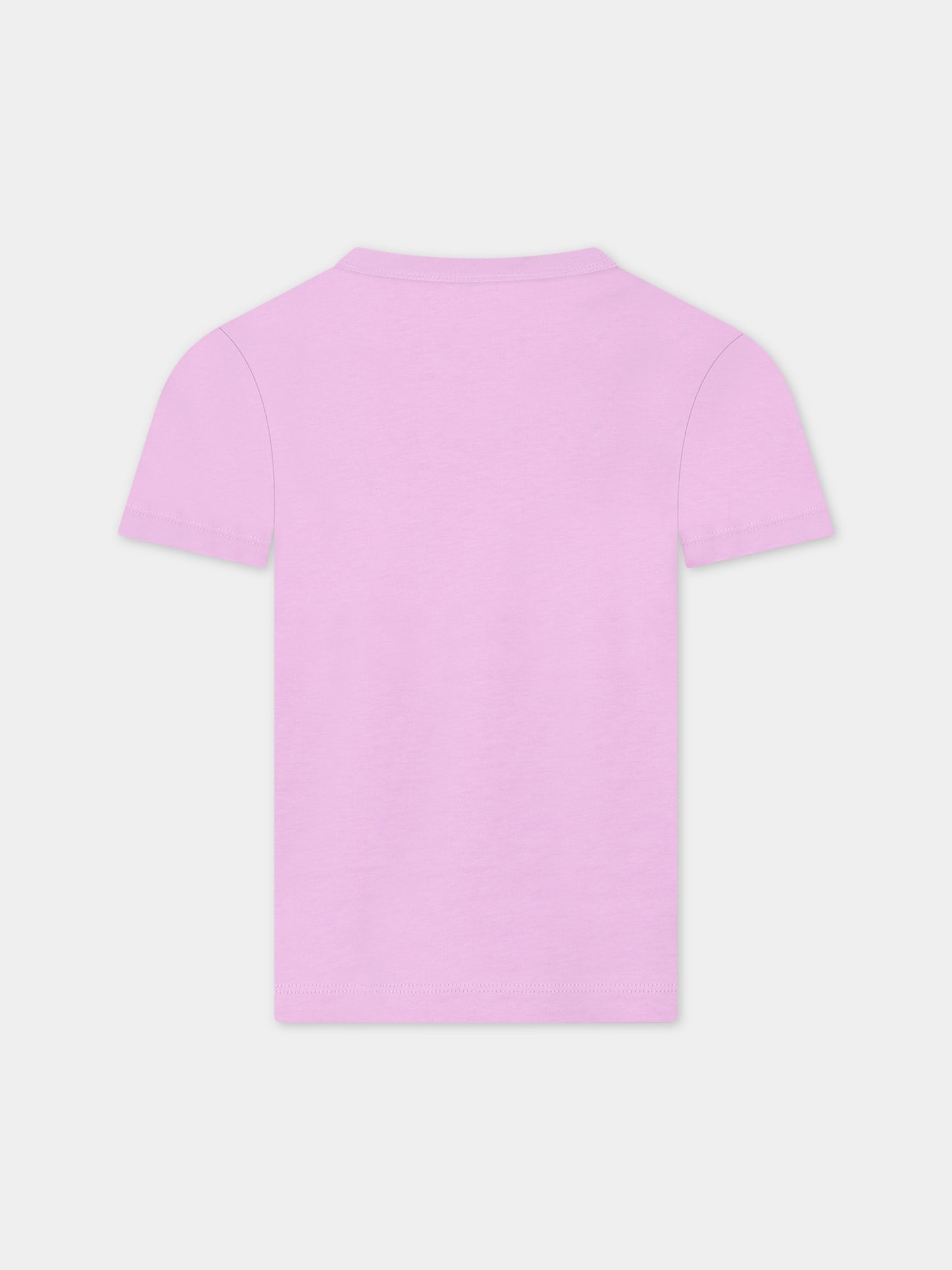 T-shirt rosa per bambina con cavalluccio marino,Stella Mccartney Kids,TU8D11 Z0434 50G