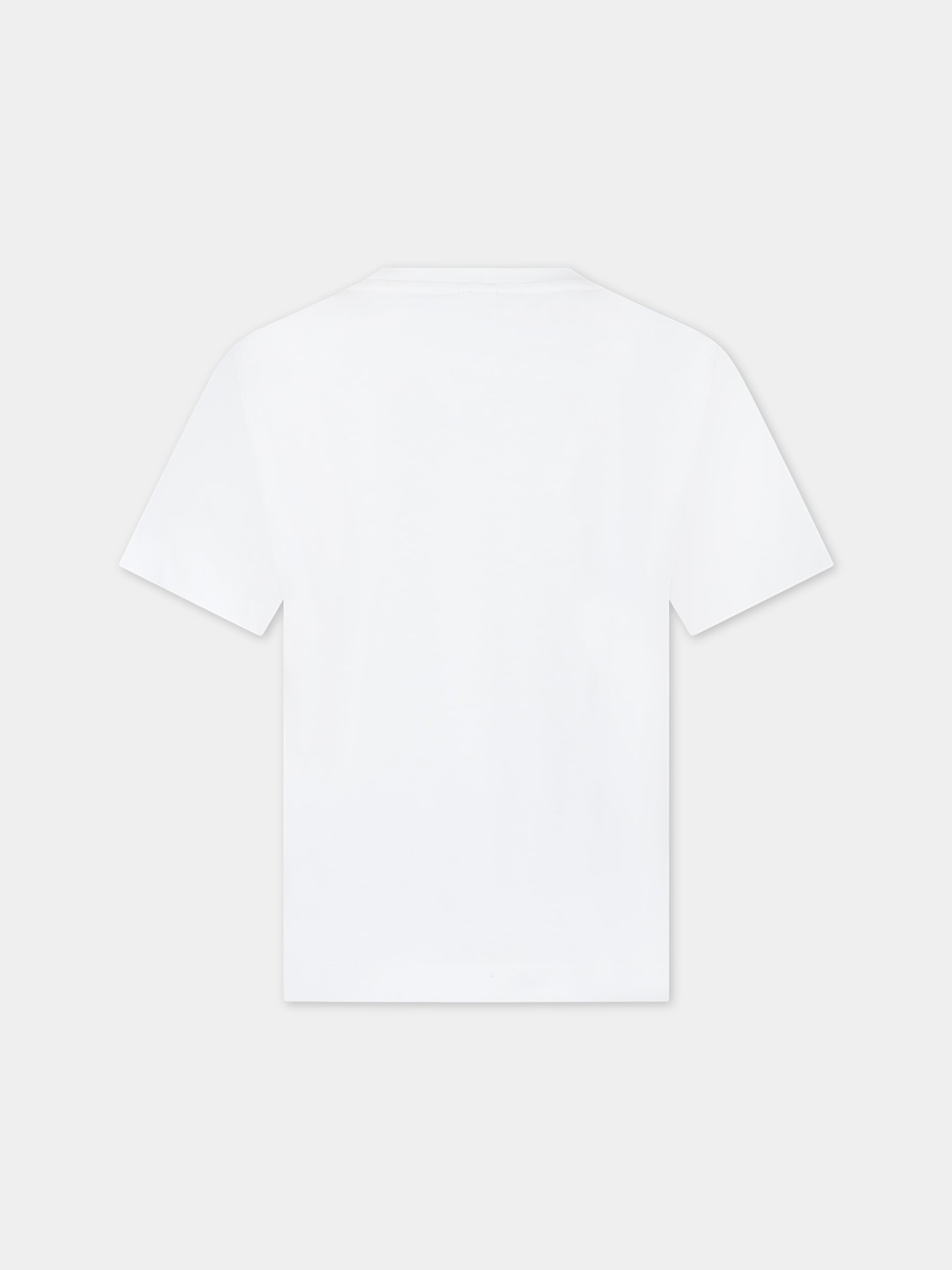 T-shirt bianca per bambino con stampa hamburger,Stella Mccartney Kids,TU8Q61 Z0434 101