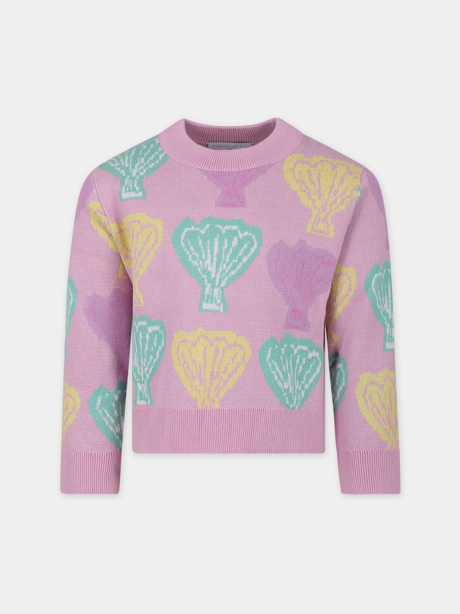 Maglione rosa per bambina con conchiglie,Stella Mccartney Kids,TU9A10 Z1841 50G