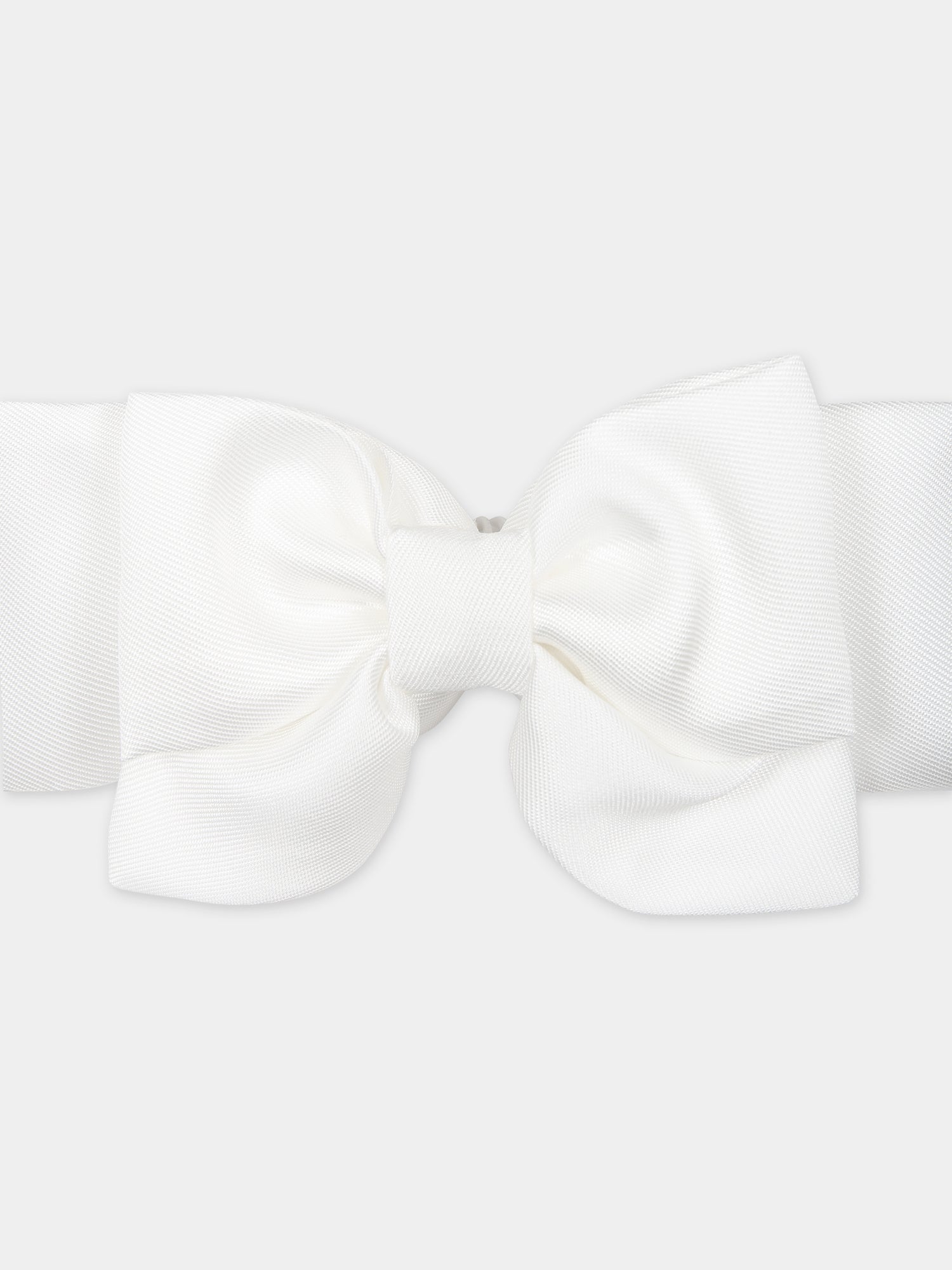 Fascia bianca per neonata con fiocco,Monnalisa,73C004 3302 0001