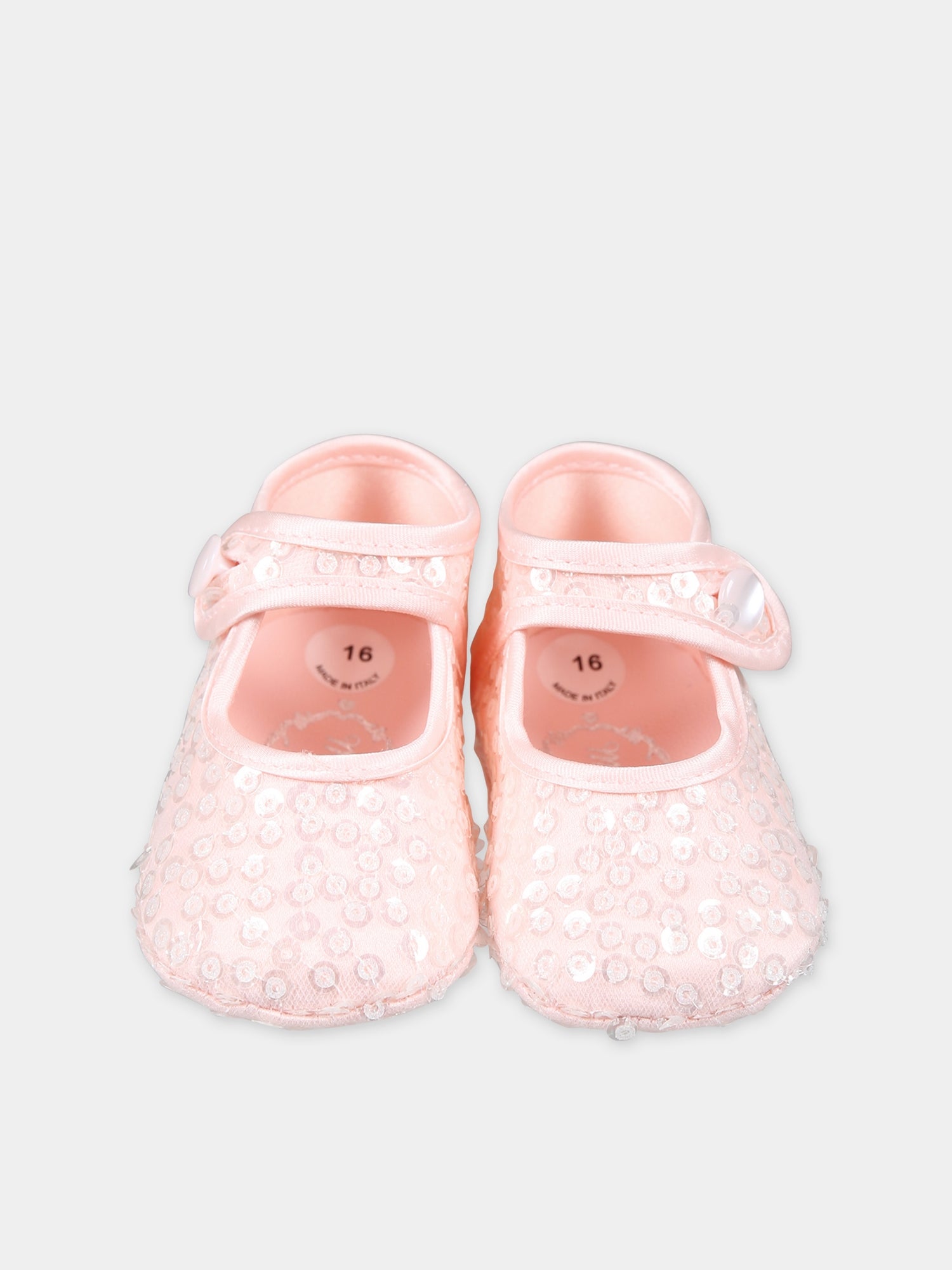 Ballerine rosa per neonata con paiettes,Monnalisa,73C002 3901 0092