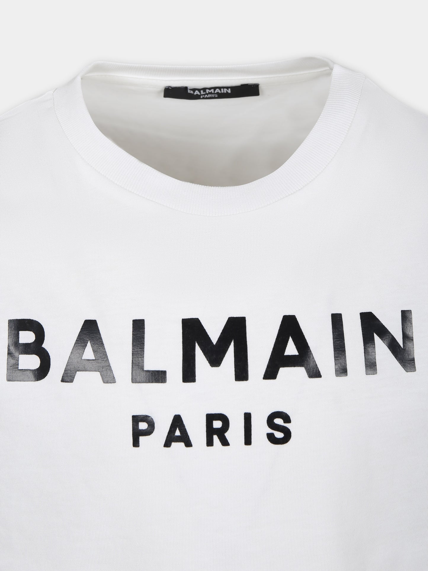 T-shirt bianca per bambini con logo,Balmain Kids,BU8P01 Z1751 100NE