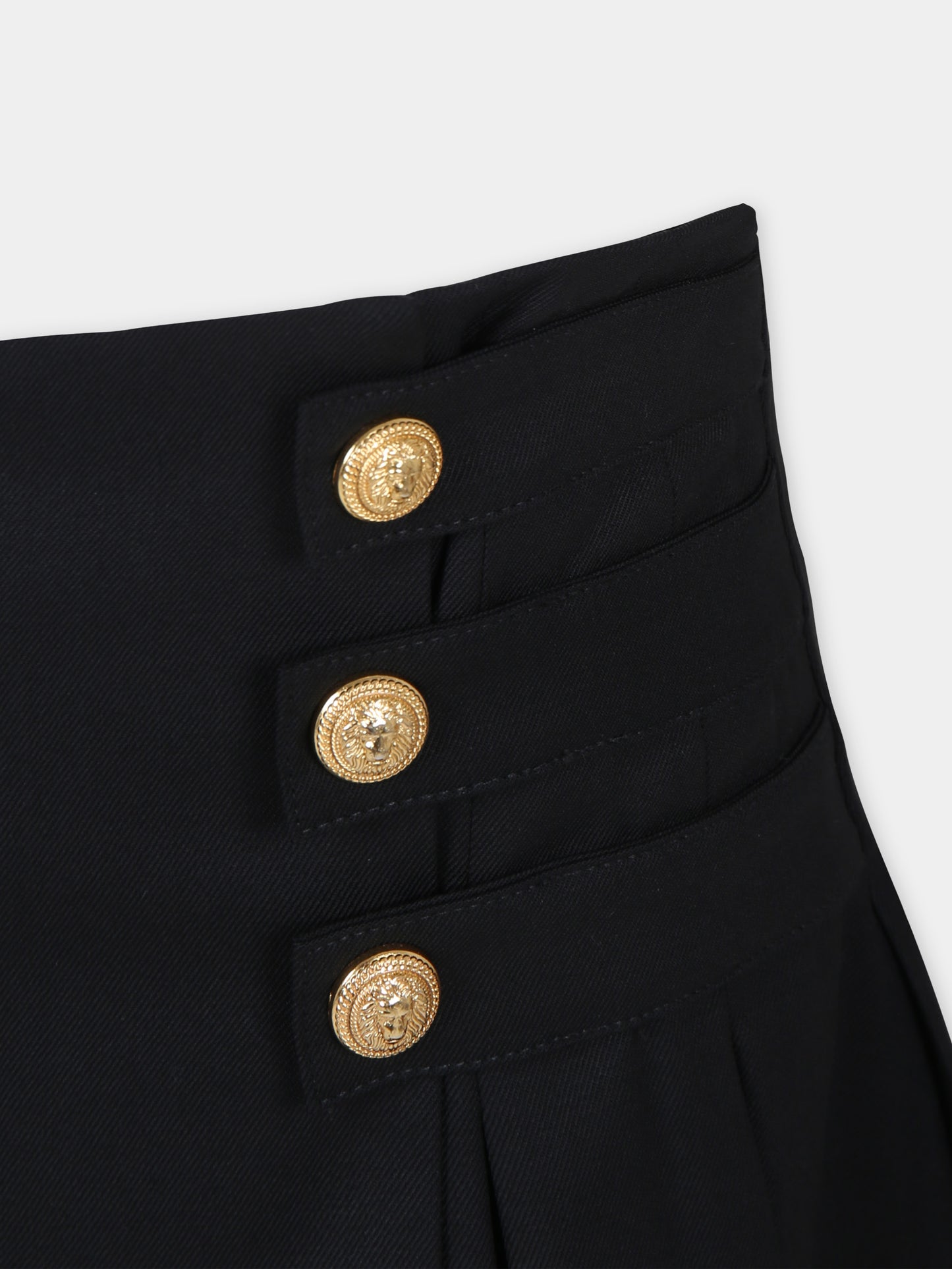 Gonna elegante nera per bambina,Balmain Kids,BU7A51 I0196 930