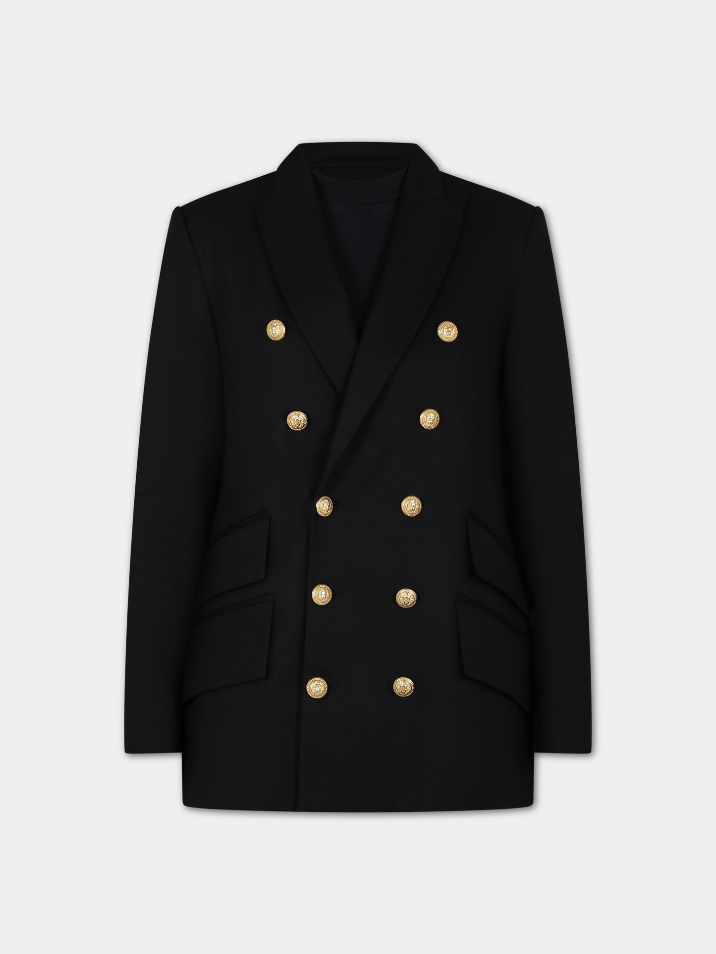 Giacca nera per bambina con iconici bottoni,Balmain Kids,BU2P14 G0124 930