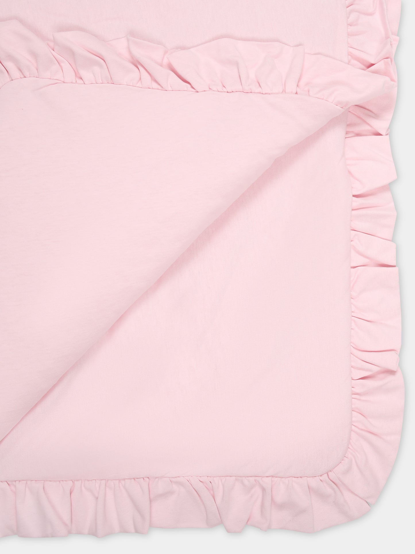 Coperta rosa per neonata con logo,Balmain Kids,BU0010 Z1751 540