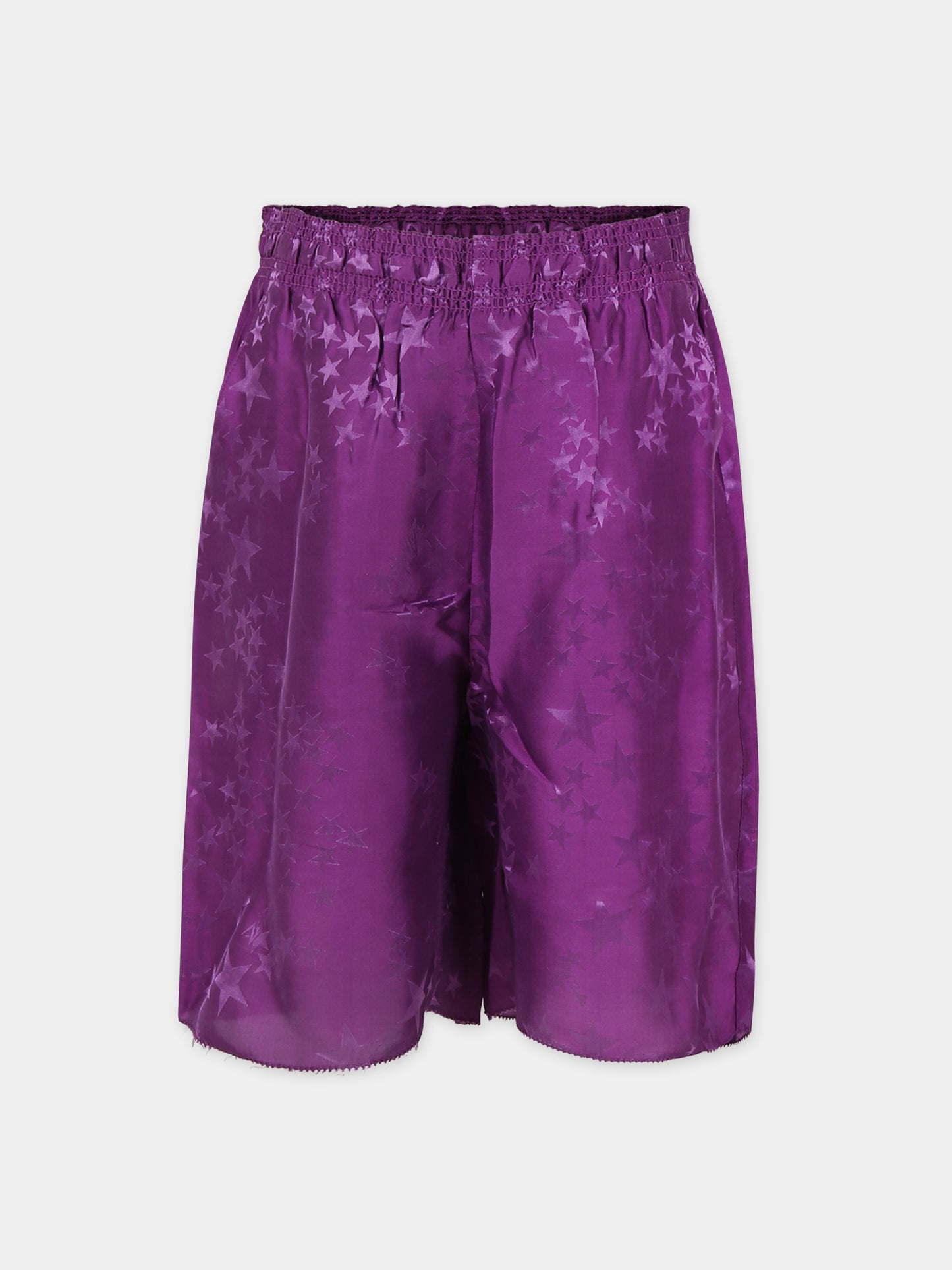 Shorts viola per bambina con stelle all-over,Zadig & Voltaire Kids,X60023 91E