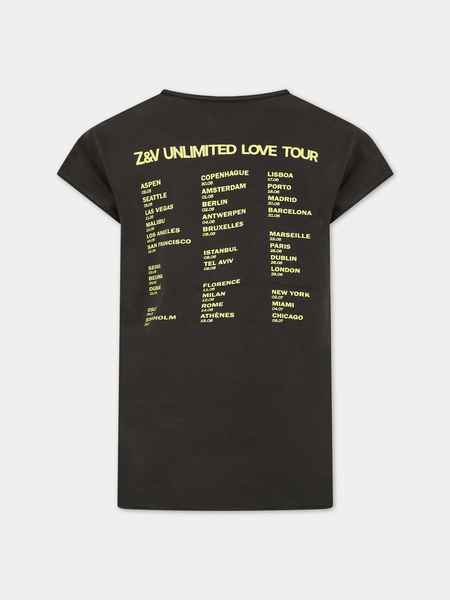 T-shirt verde per bambina con logo,Zadig & Voltaire Kids,X60038 658