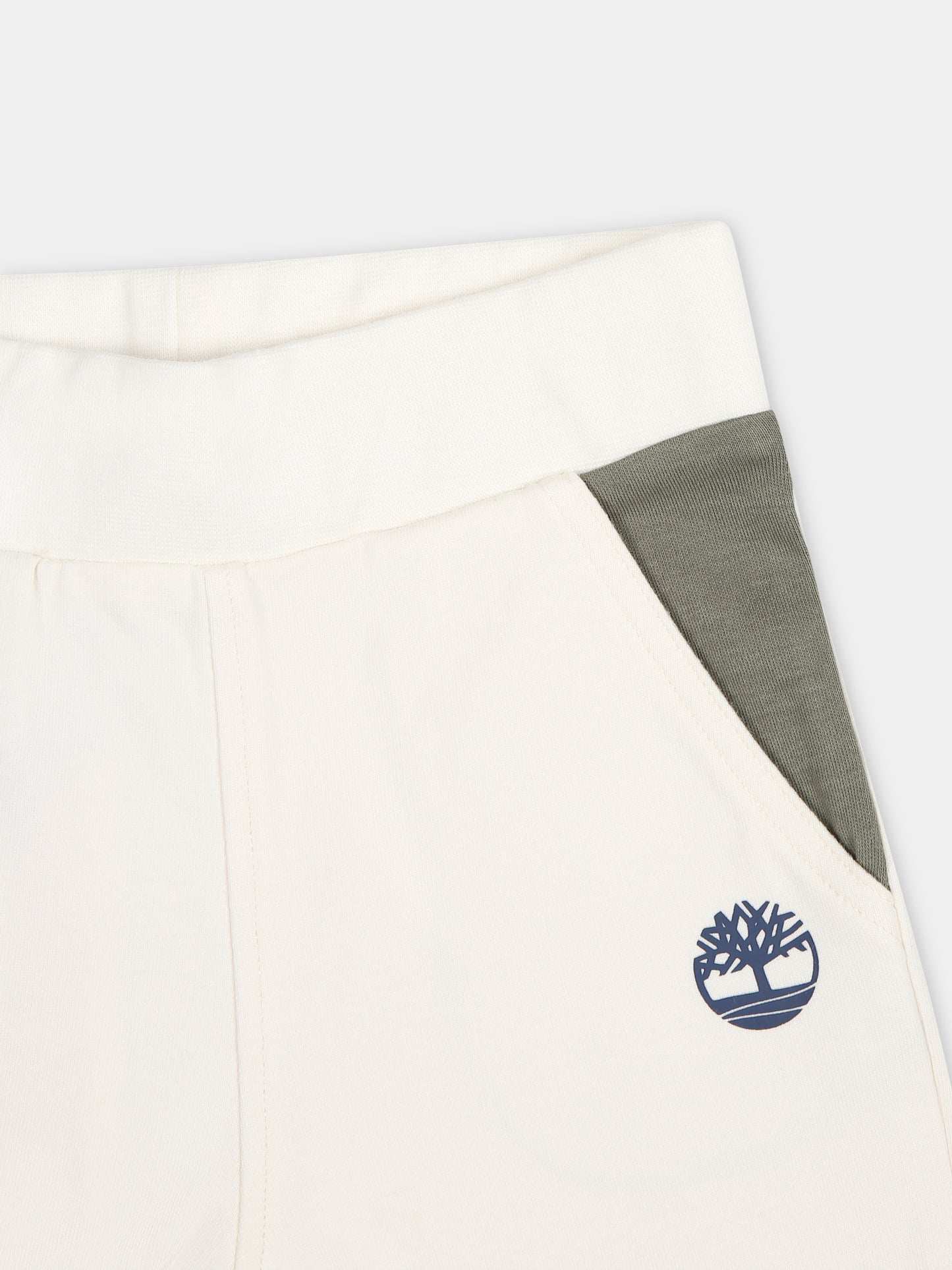 Pantaloni avorio per neonato con logo,Timberland,T60177 127