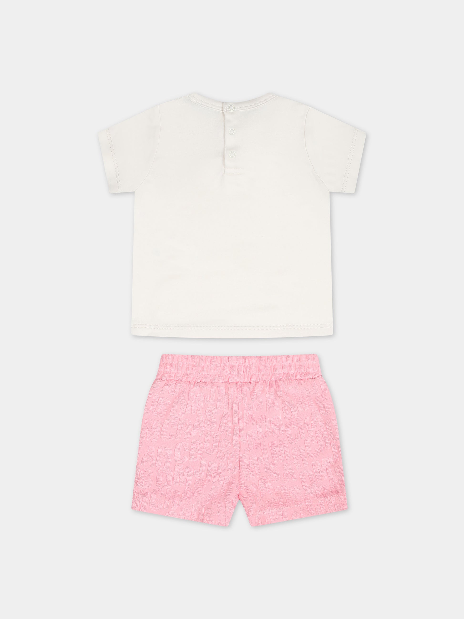 Completo sportivo rosa per neonata con logo,Little Marc Jacobs,W60152 45T