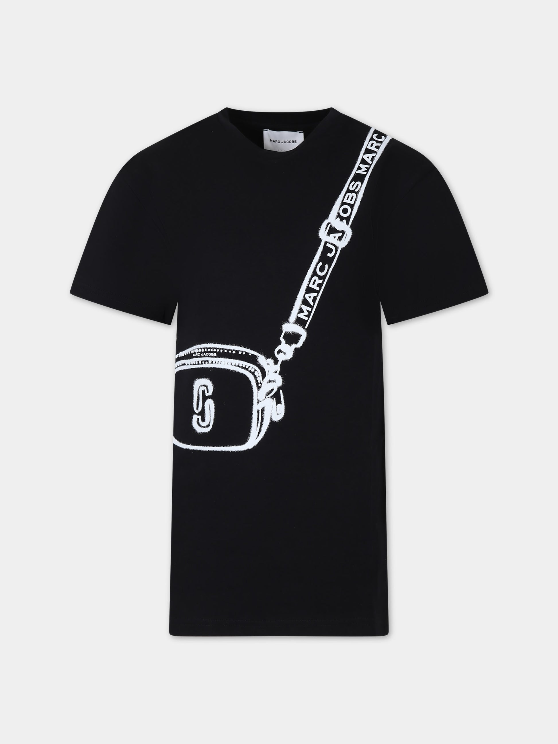 Vestito nero per bambina con iconica borsa,Little Marc Jacobs,W60072 09B