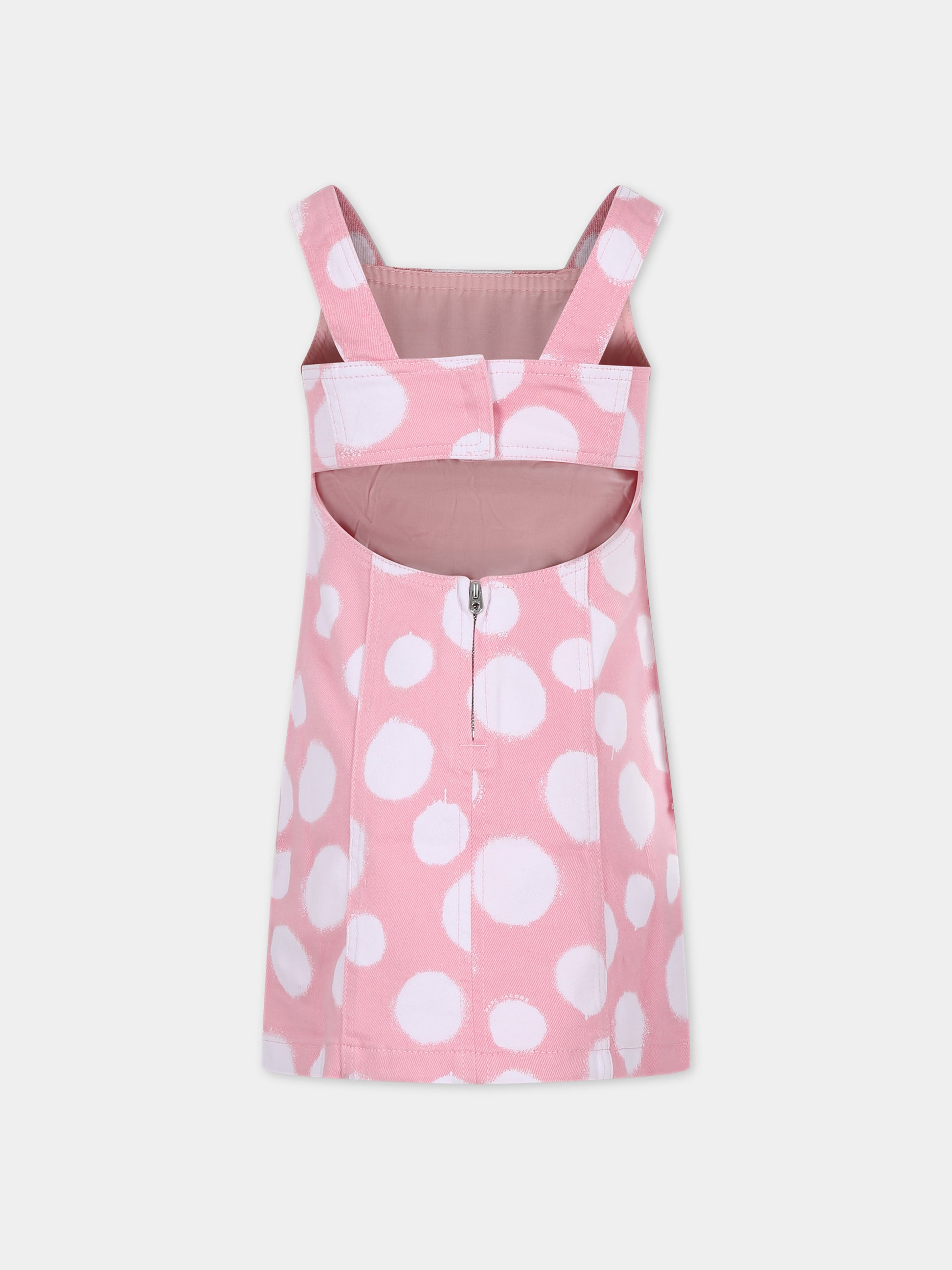 Vestito casual rosa per bambina a pois,Little Marc Jacobs,W60203 45T