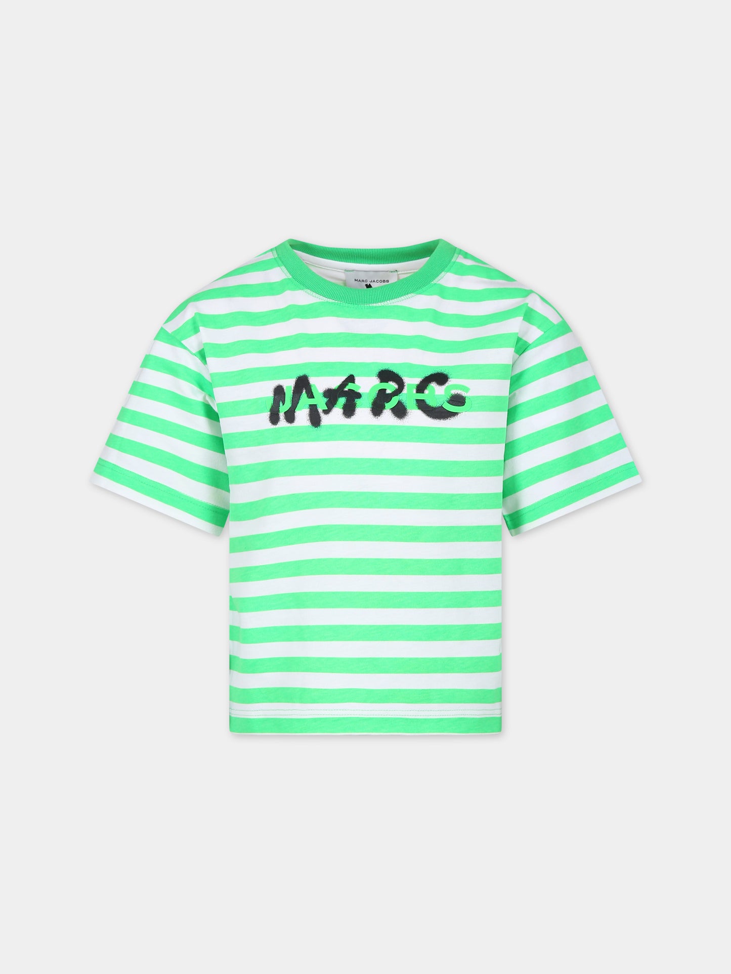 T-shirt verde per bambini con logo,Little Marc Jacobs,W60217 68G