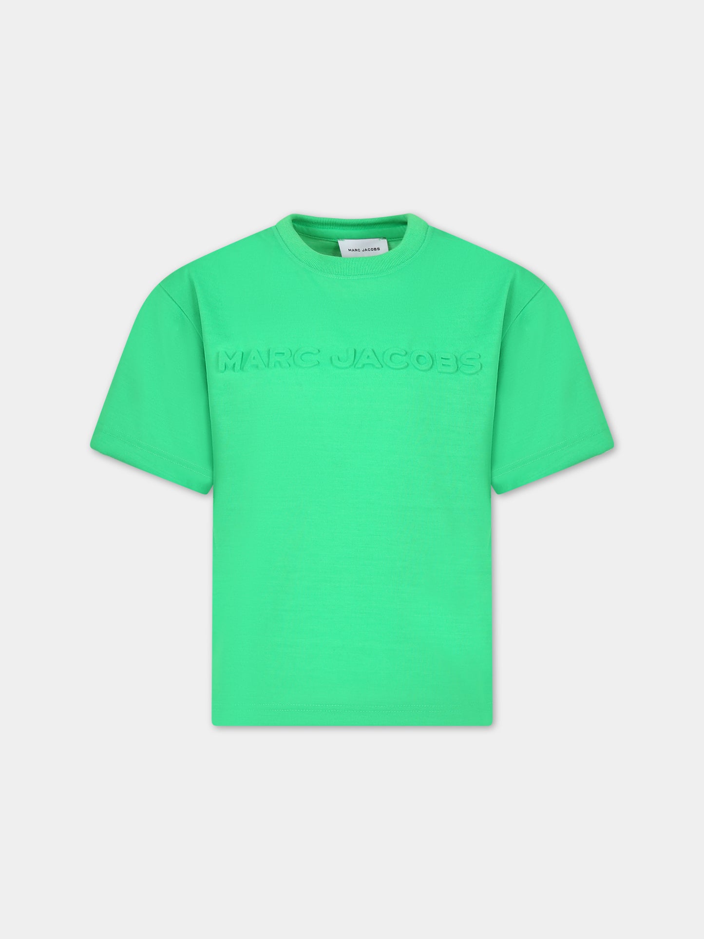 T-shirt verde per bambini con logo,Little Marc Jacobs,W60038 68G