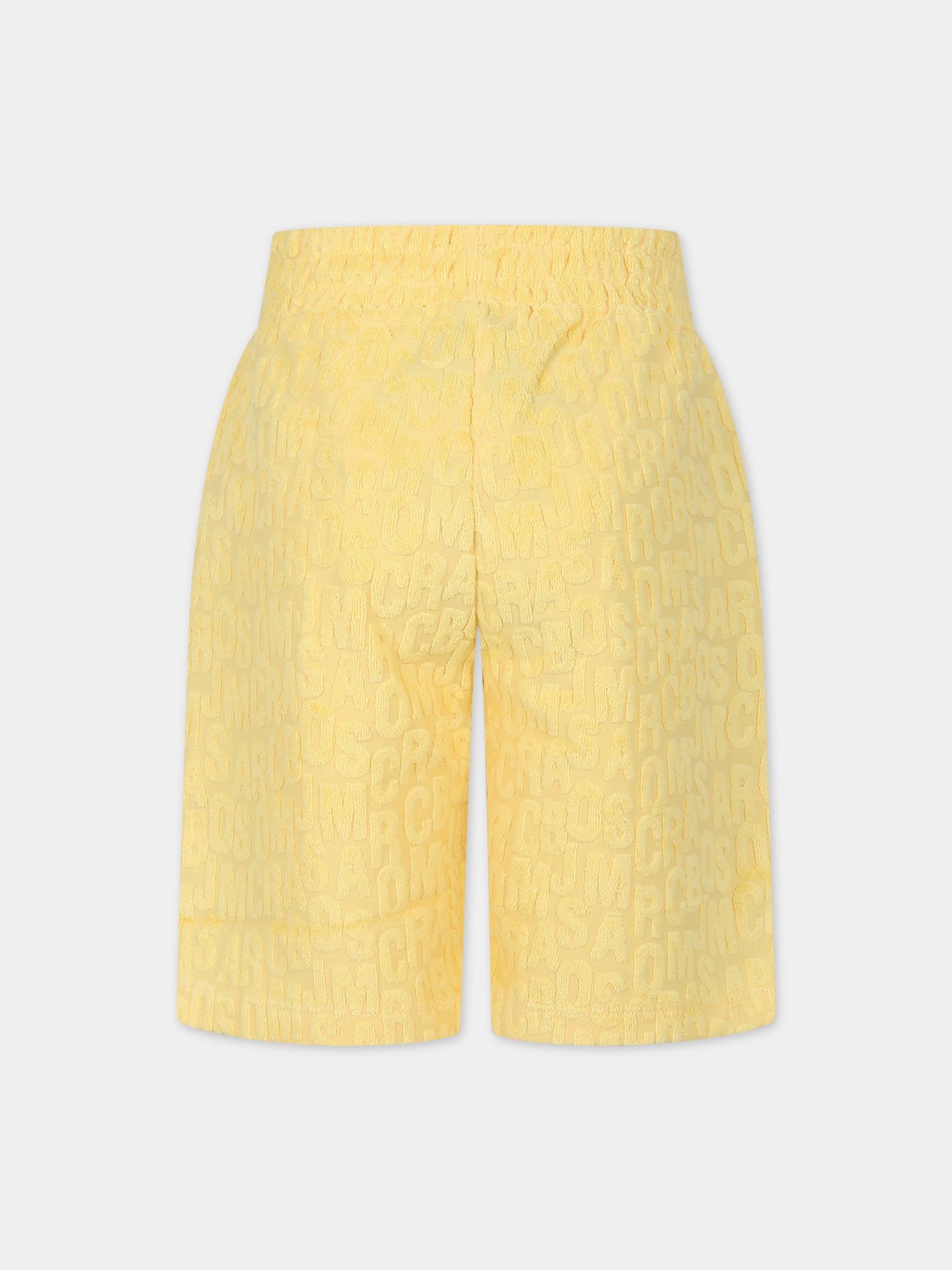 Shorts gialli per bambini con logo,Little Marc Jacobs,W60095 577