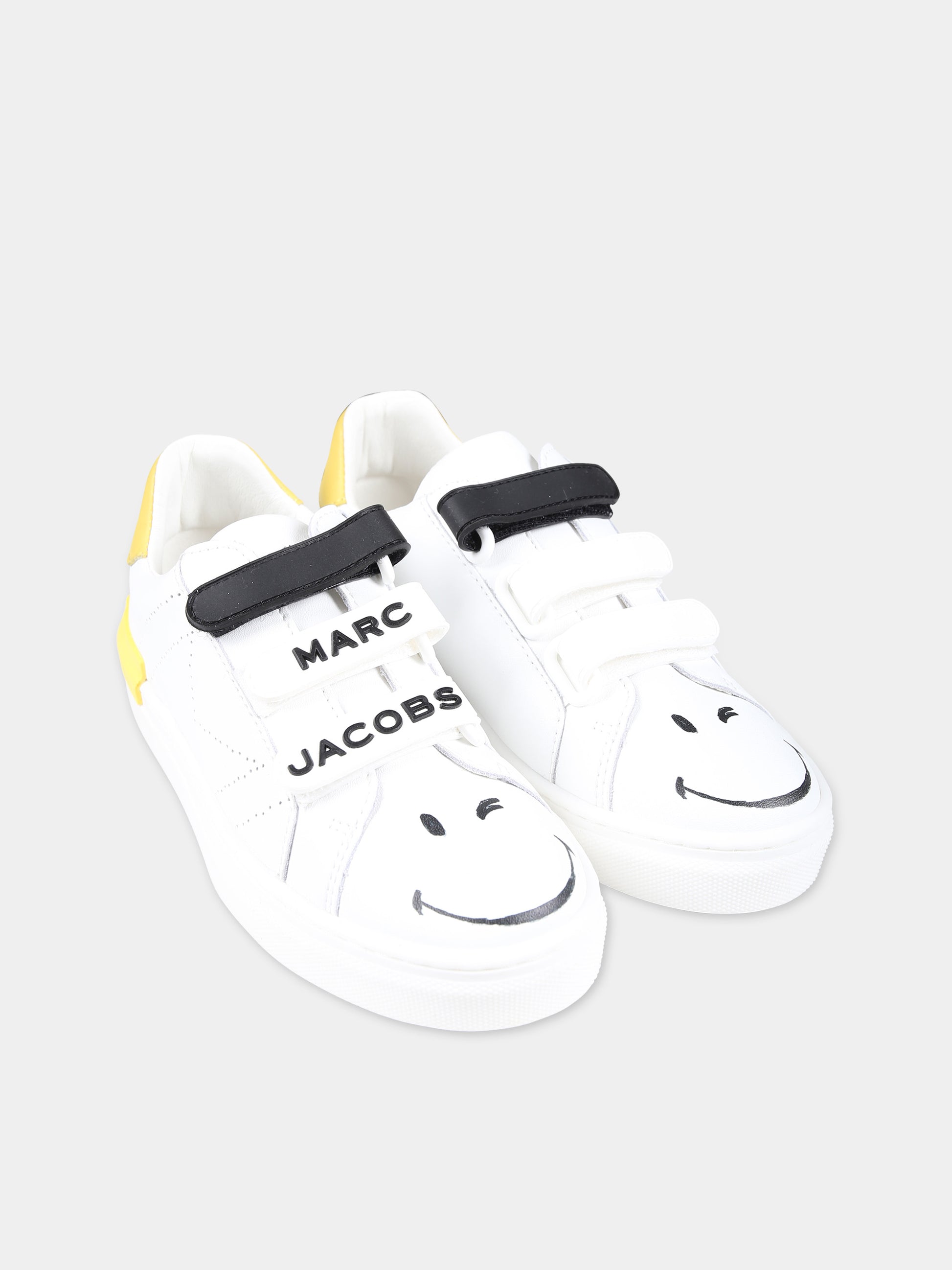 Sneakers basse bianche per bambini con smile,Little Marc Jacobs,W60055 10P