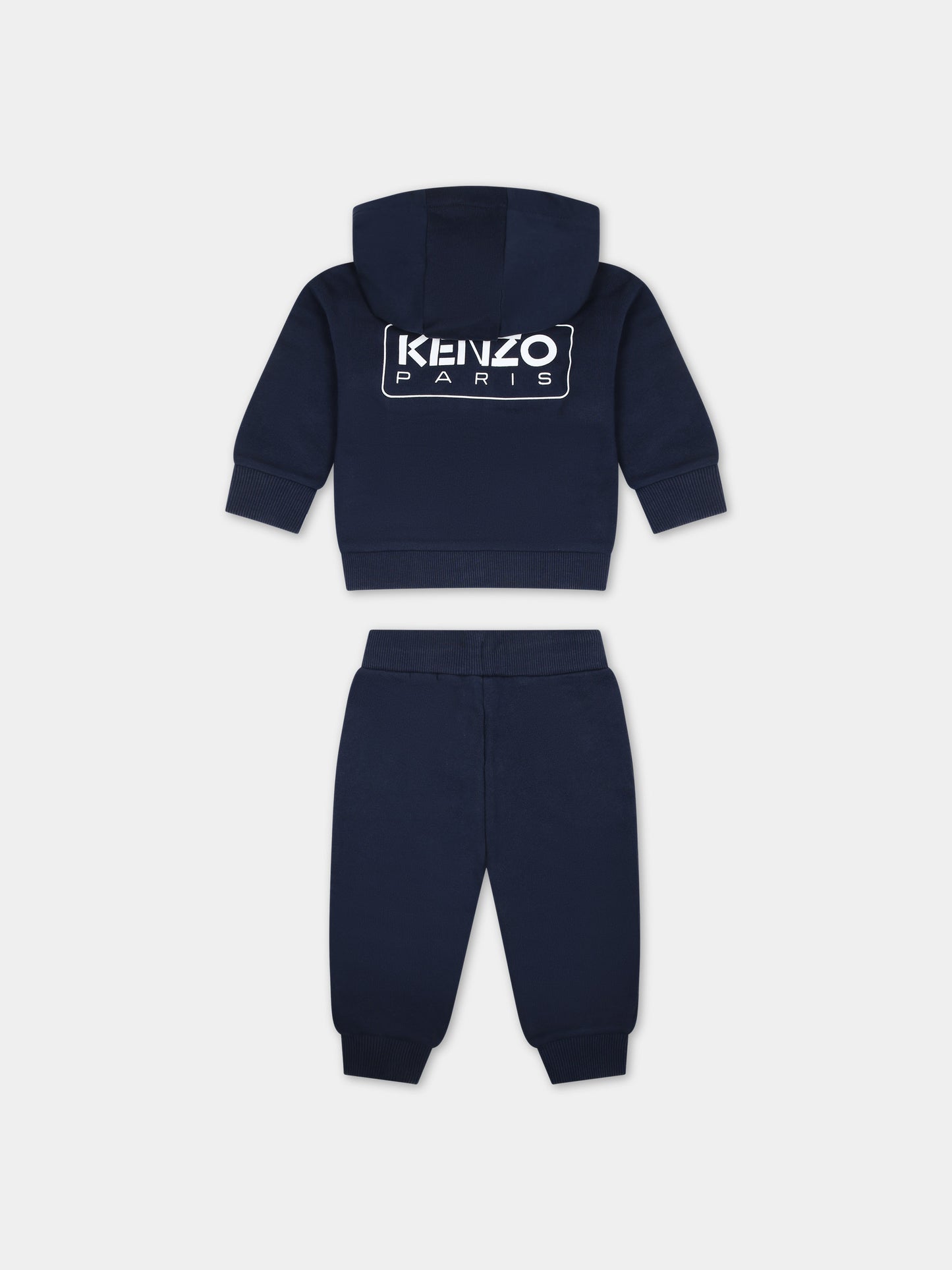 Completo sportivo blu per neonato con logo,Kenzo Kids,K60134 84A