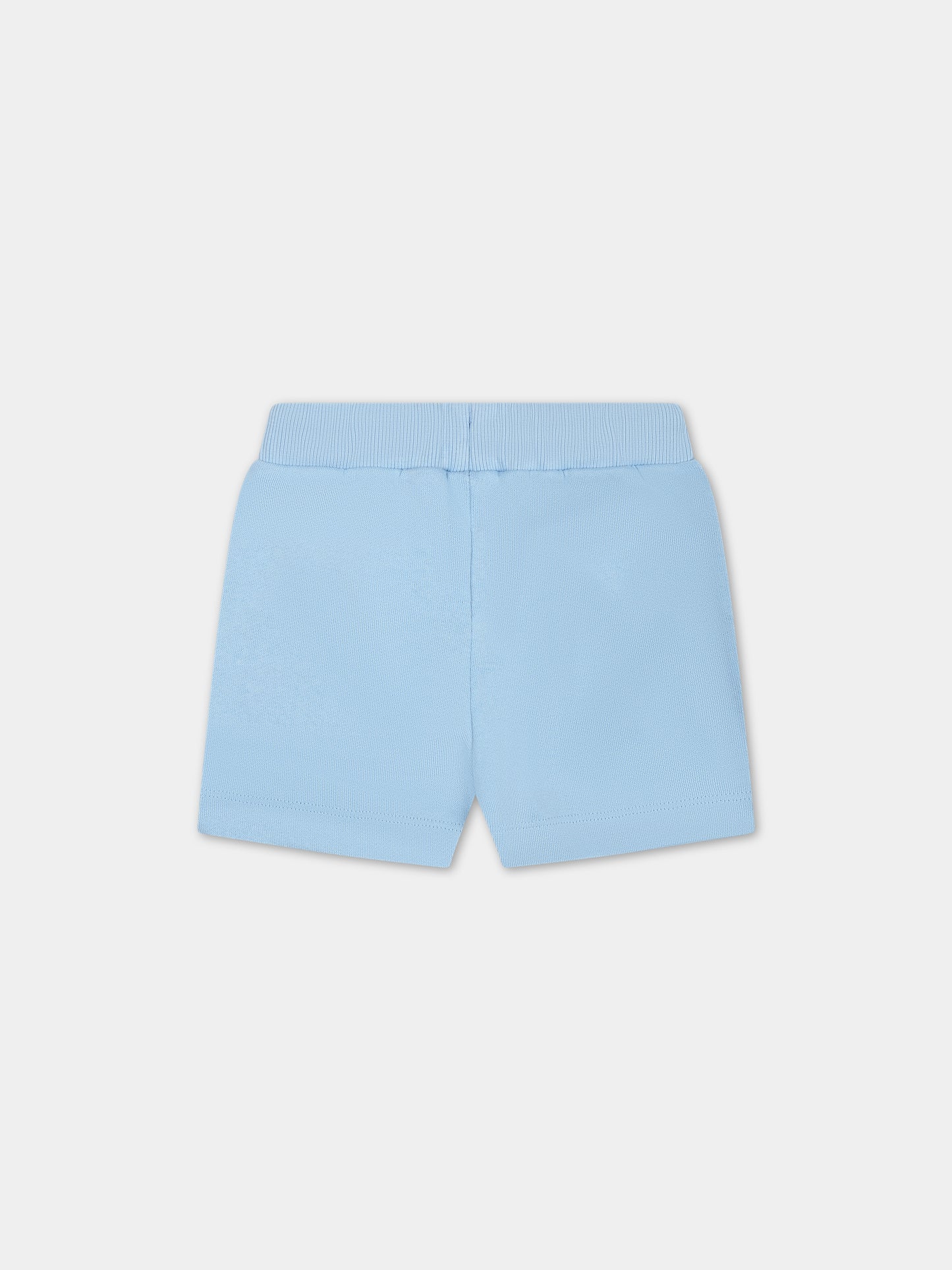 Shorts celeste per neonato con logo,Kenzo Kids,K60152 79H