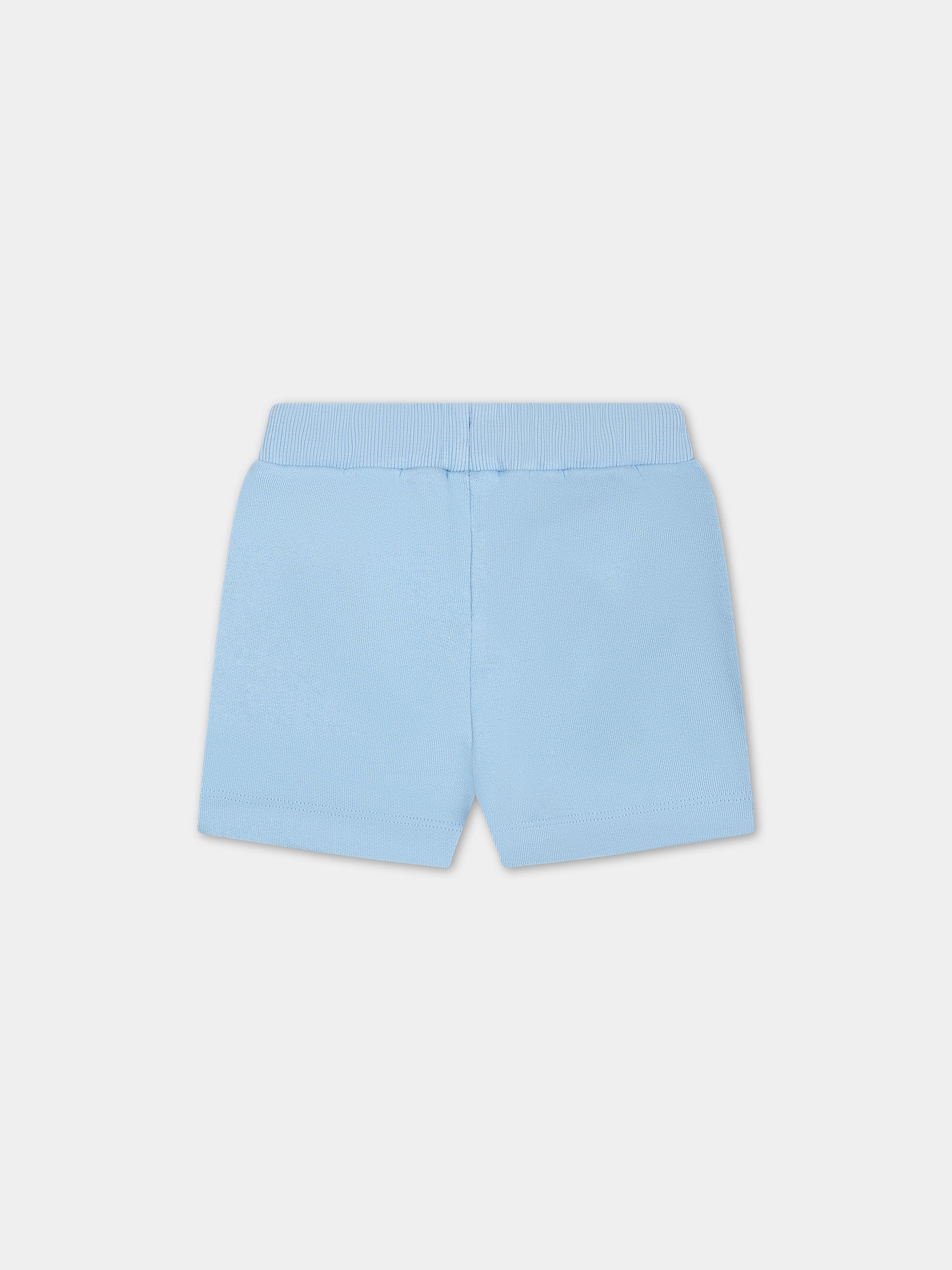 Shorts celeste per neonato con logo,Kenzo Kids,K60152 79H