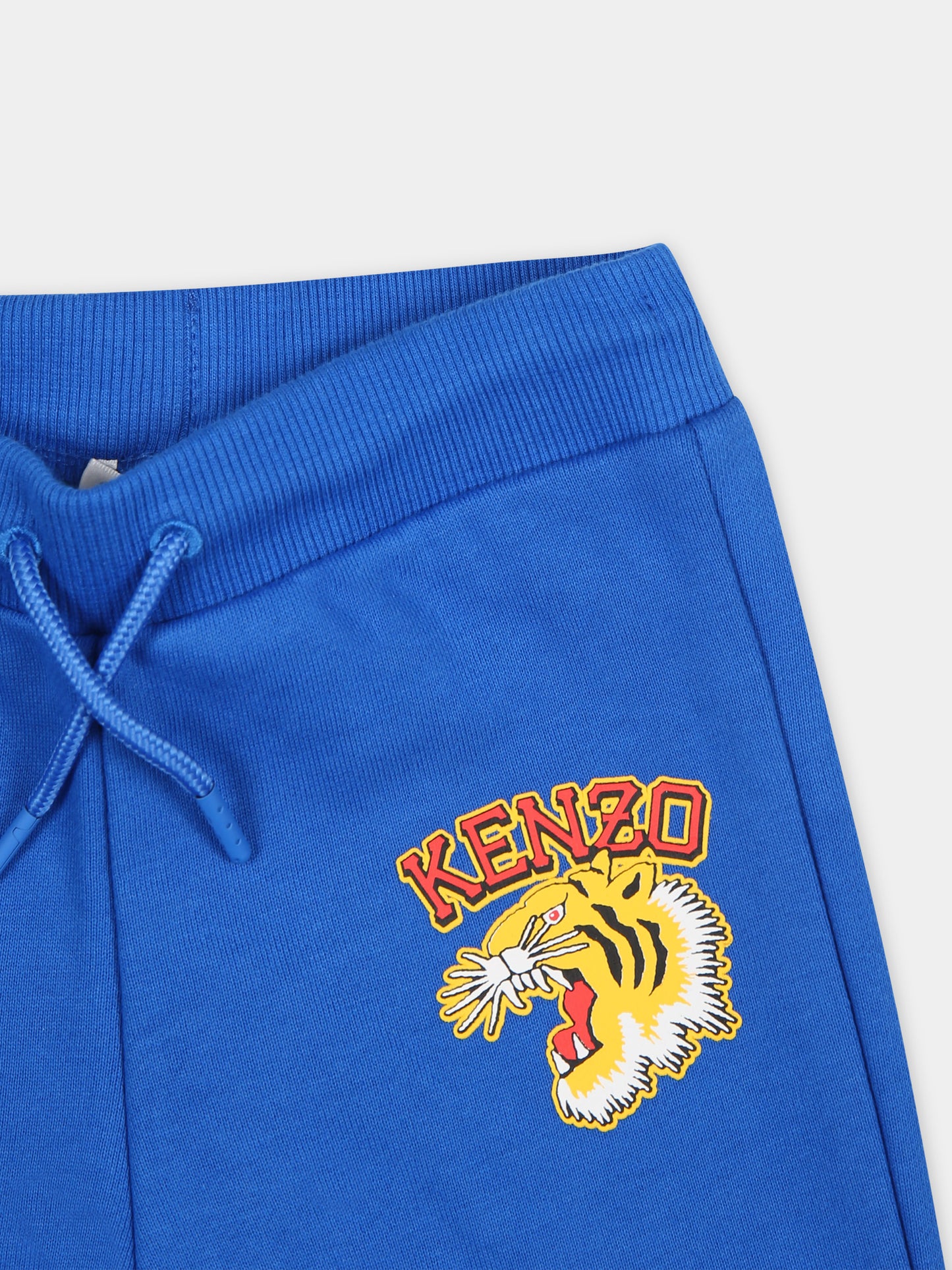 Pantalone azzurro per neonato con iconica tigre,Kenzo Kids,K60145 878