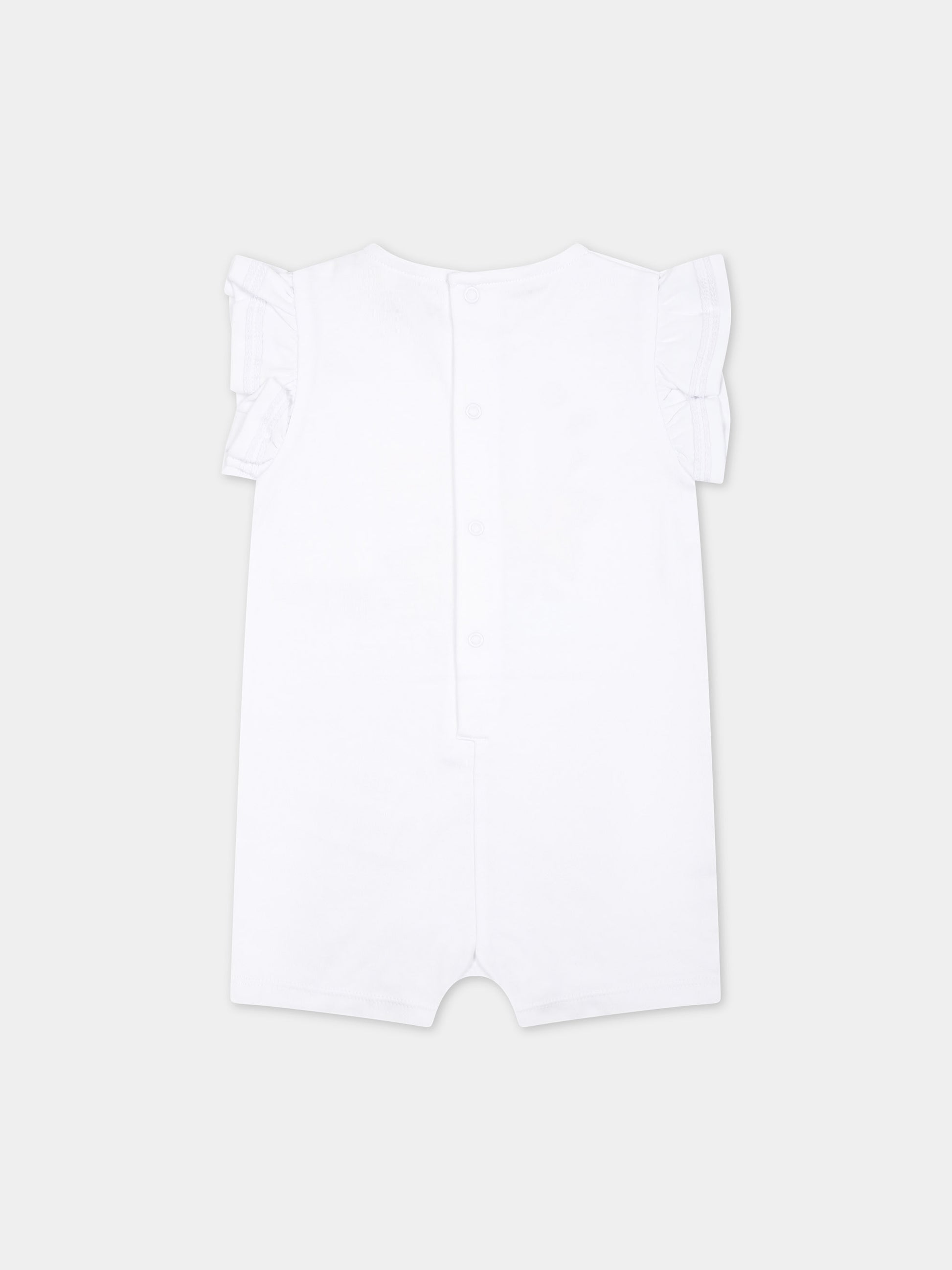 Pagliaccetto bianco per neonata con stelle marine e logo,Kenzo Kids,K60041 10P