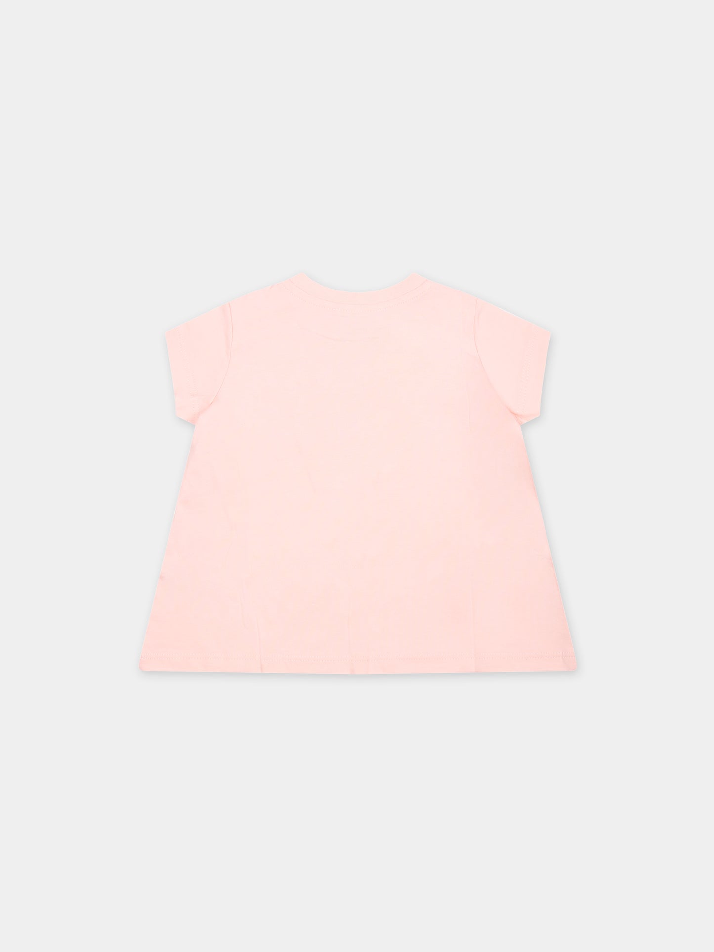 T-shirt rosa per neonata con Boke Flower,Kenzo Kids,K60126 46T