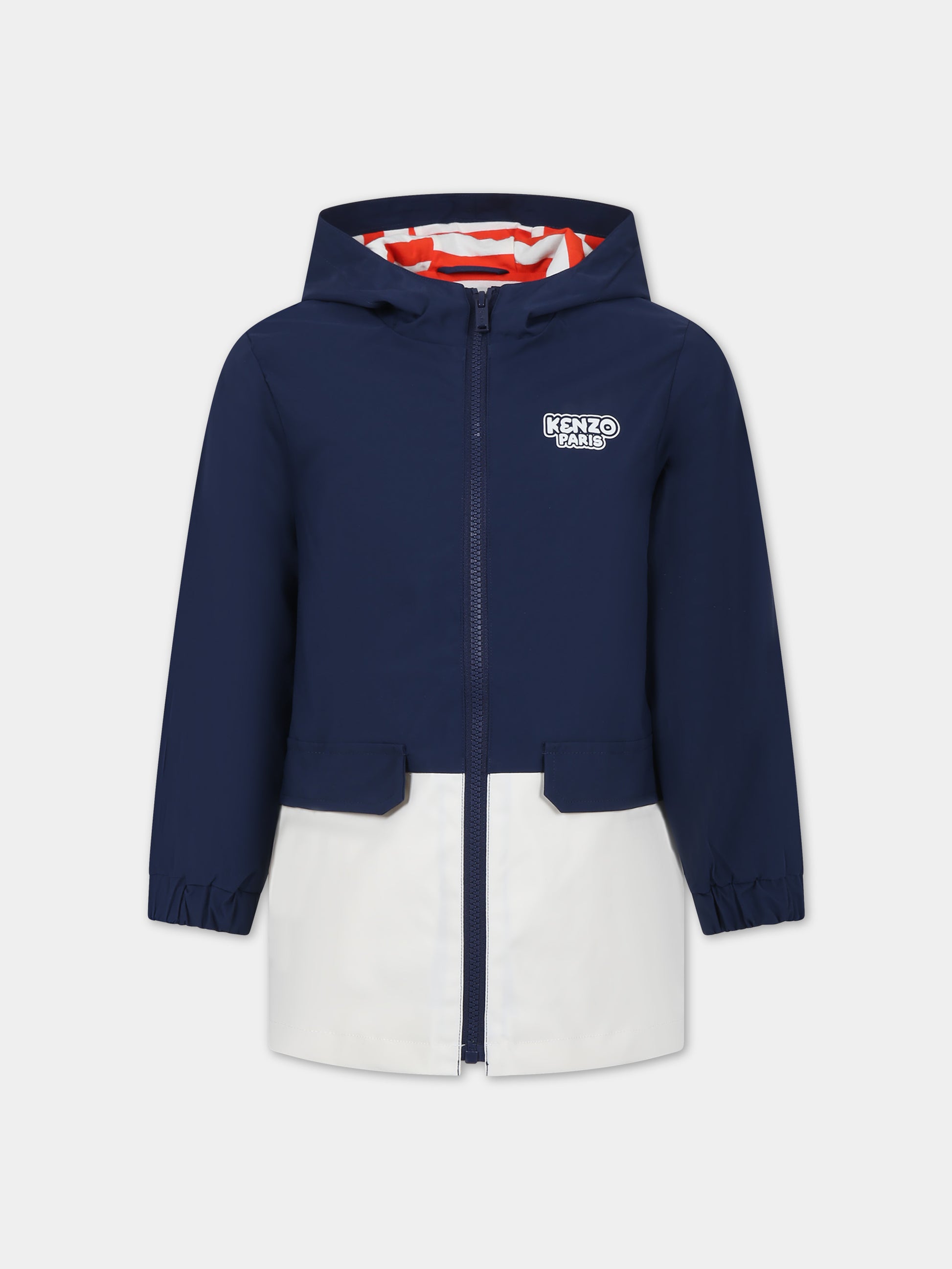 Giacca a vento multicolor per bambino con logo,Kenzo Kids,K60291 84A