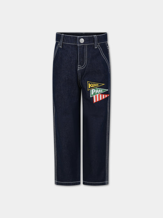 Denim jeans for boy with logo,Kenzo Kids,K60369 Z35