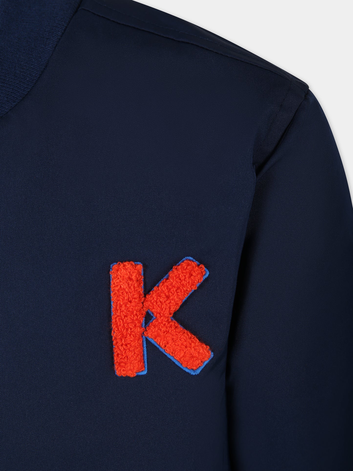 Giubbotto blu per bambino con logo,Kenzo Kids,K60288 84A