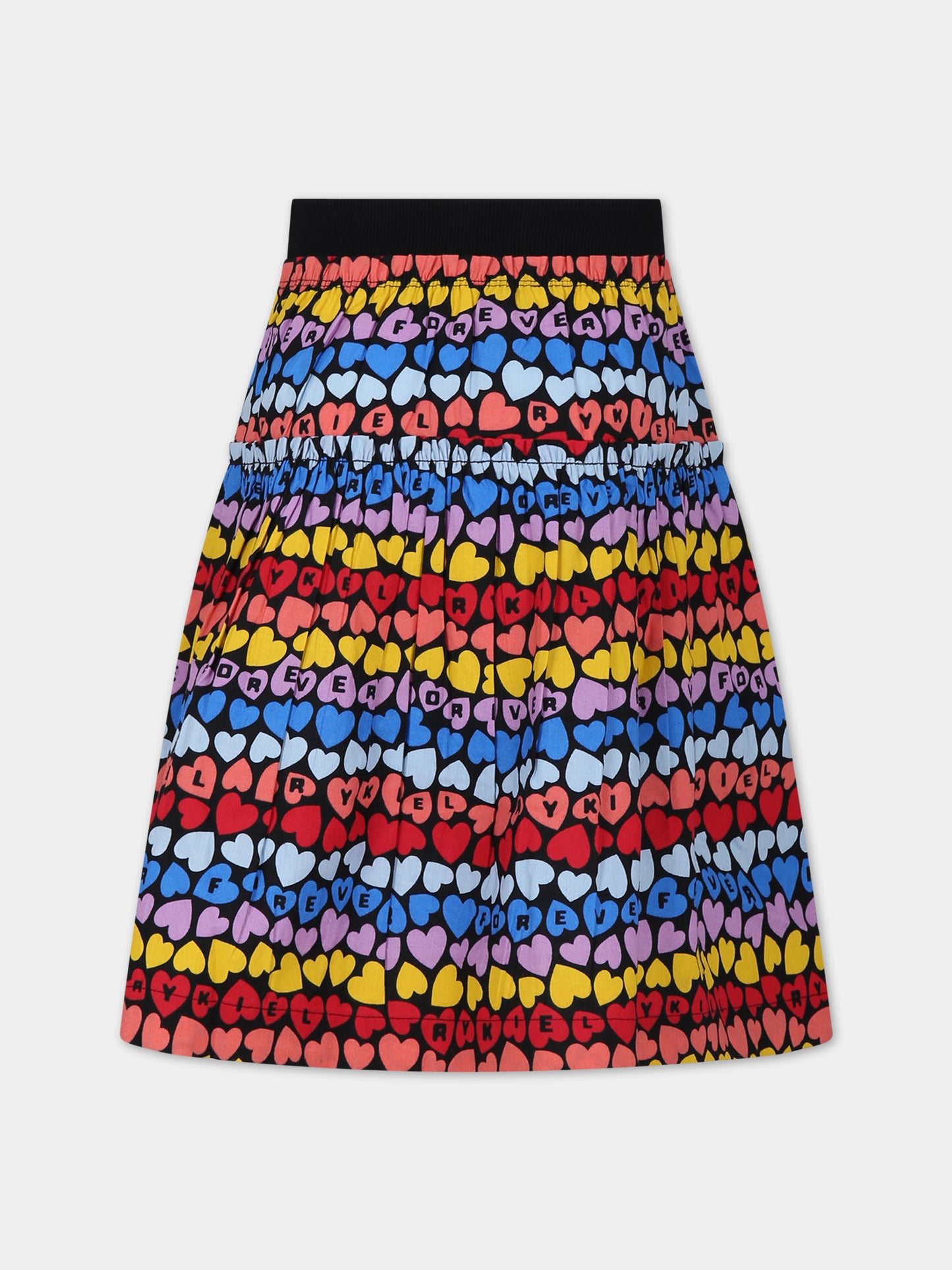 Gonna multicolor per bambina con cuori all-over,Sonia Rykiel Paris,A00157 Z41