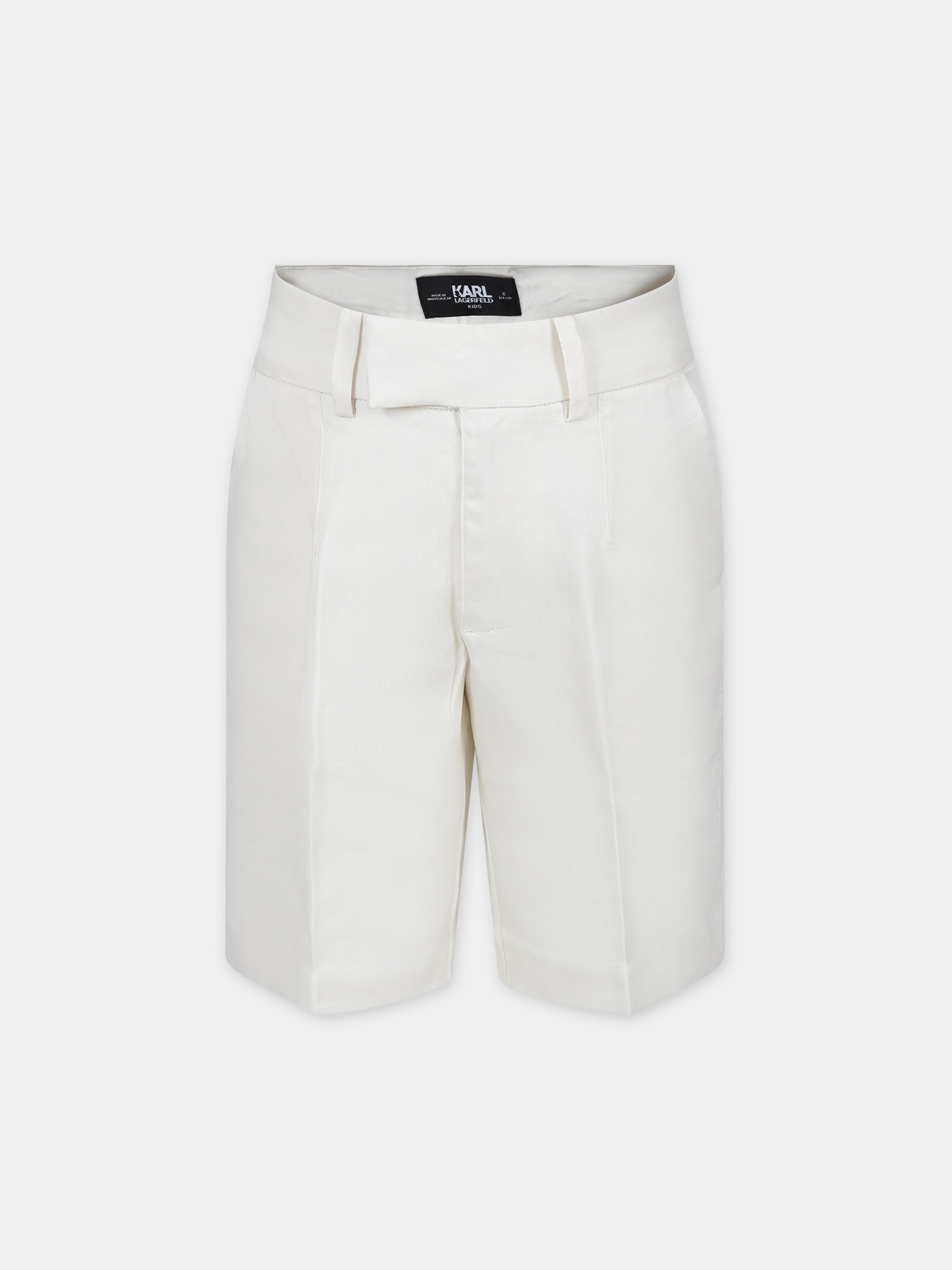 Shorts bianchi per bambino con logo,Karl Lagerfeld Kids,Z30027 195