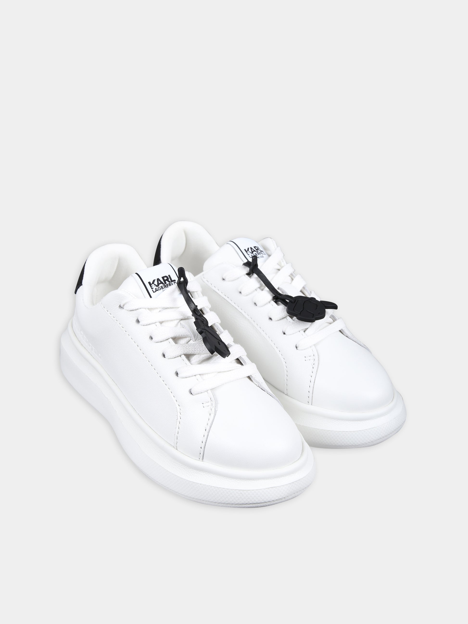 Sneakers bianche per bambini con logo,Karl Lagerfeld Kids,Z30009 10P