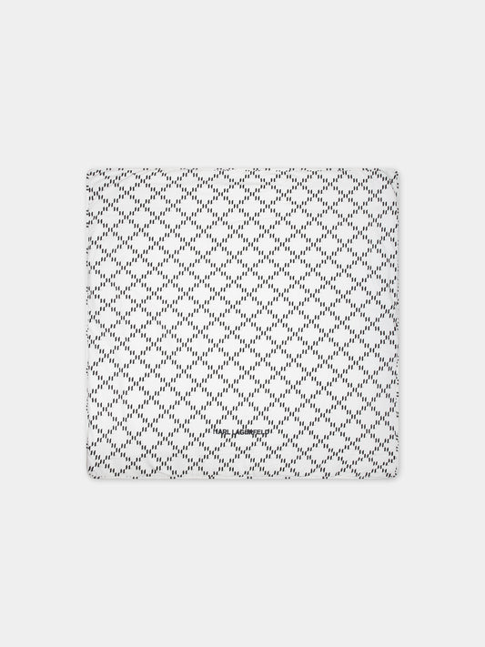 Coperta bianca per neonati con logo,Karl Lagerfeld Kids,Z30179 N70