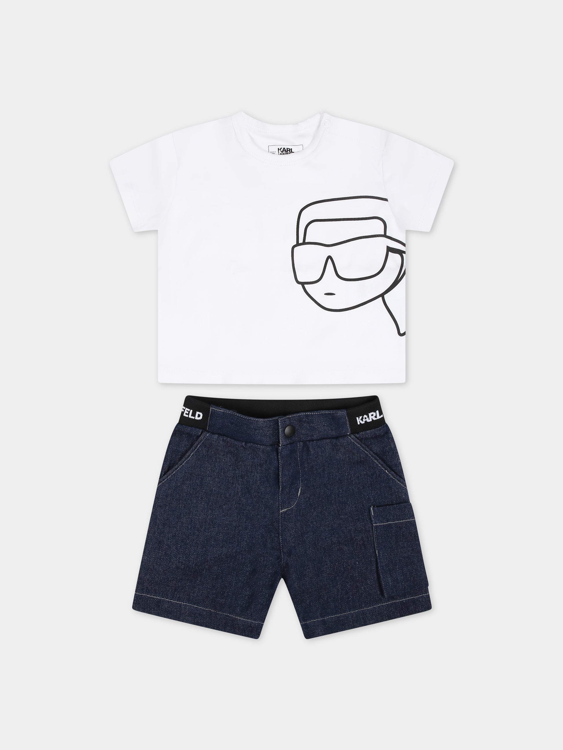 Completo multicolor per neonato con logo,Karl Lagerfeld Kids,Z30133 N48