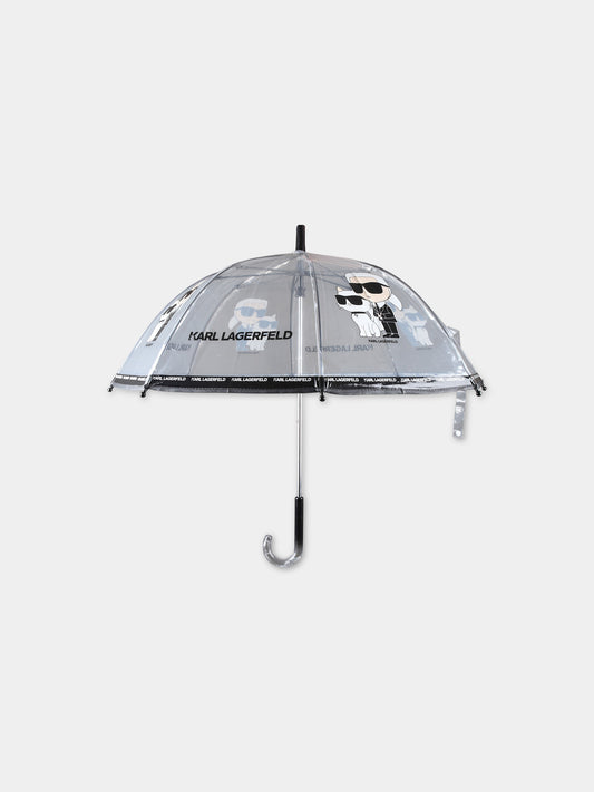 Ombrello trasparente per bambini con logo,Karl Lagerfeld Kids,Z30145 10P