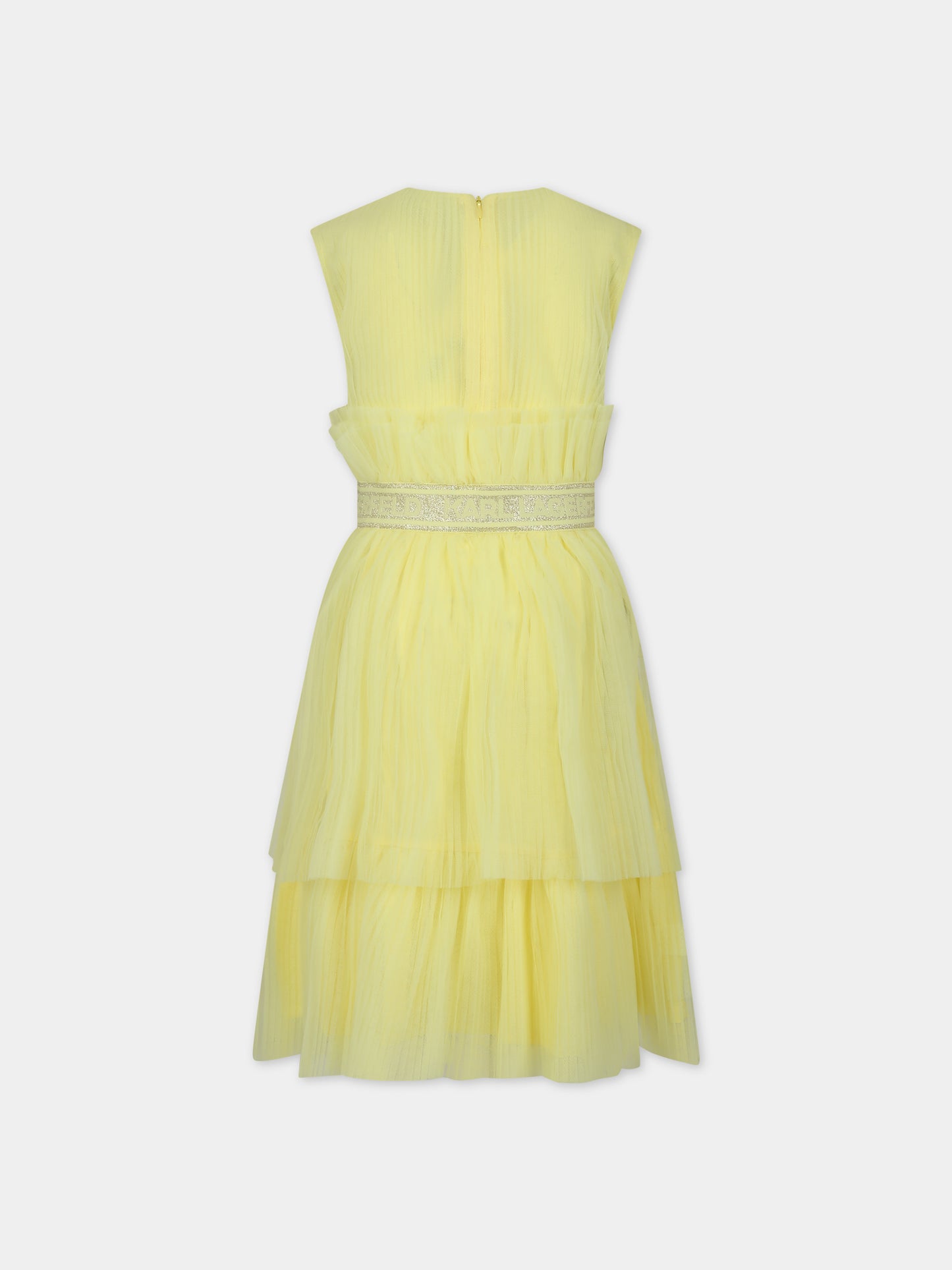 Vestito elegante giallo per bambina,Karl Lagerfeld Kids,Z30083 537