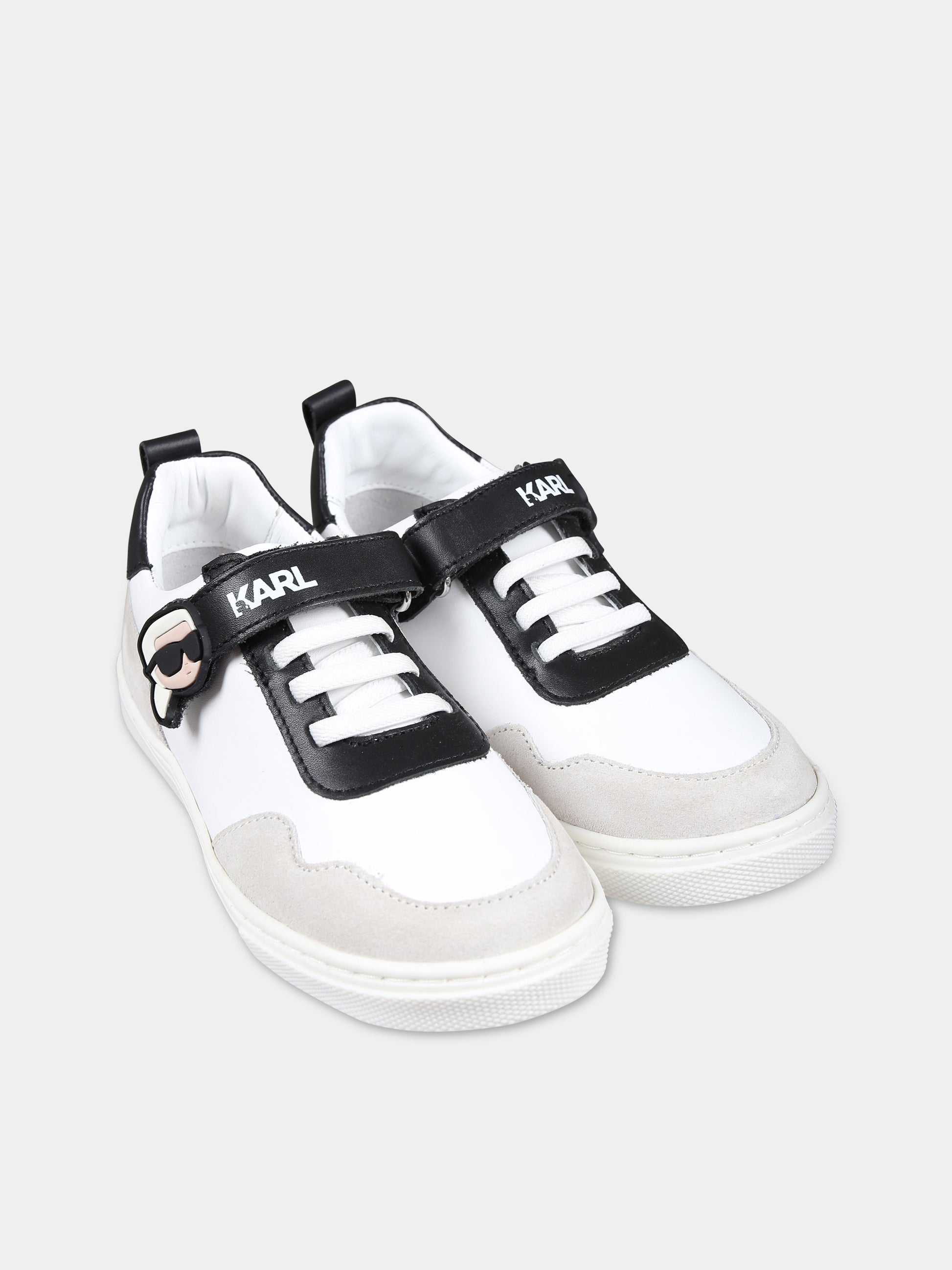 Sneakers basse bianche per bambini,Karl Lagerfeld Kids,Z30015 09B