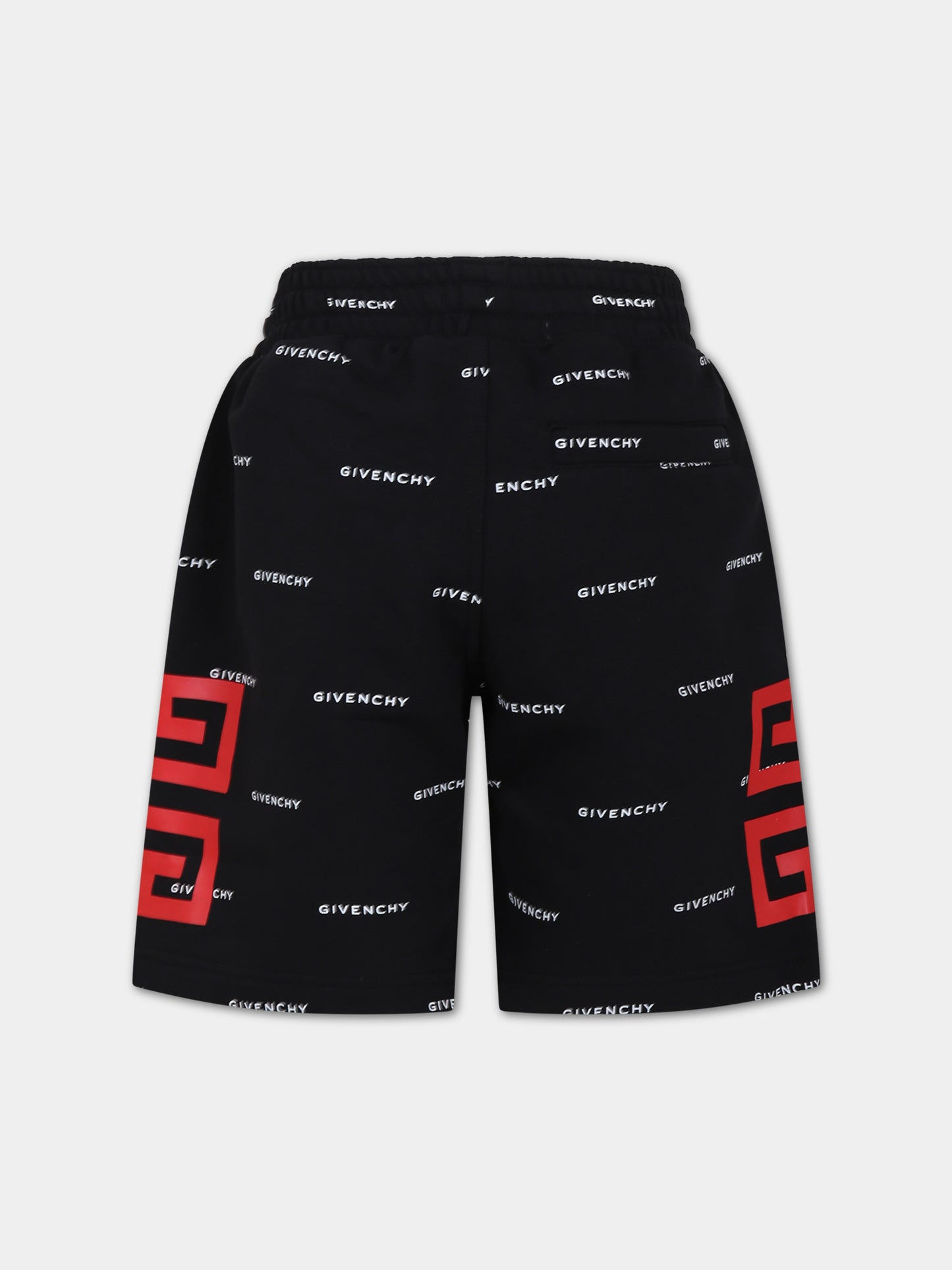 Shorts nero per bambino con logo all-over,Givenchy Kids,H30142 M41