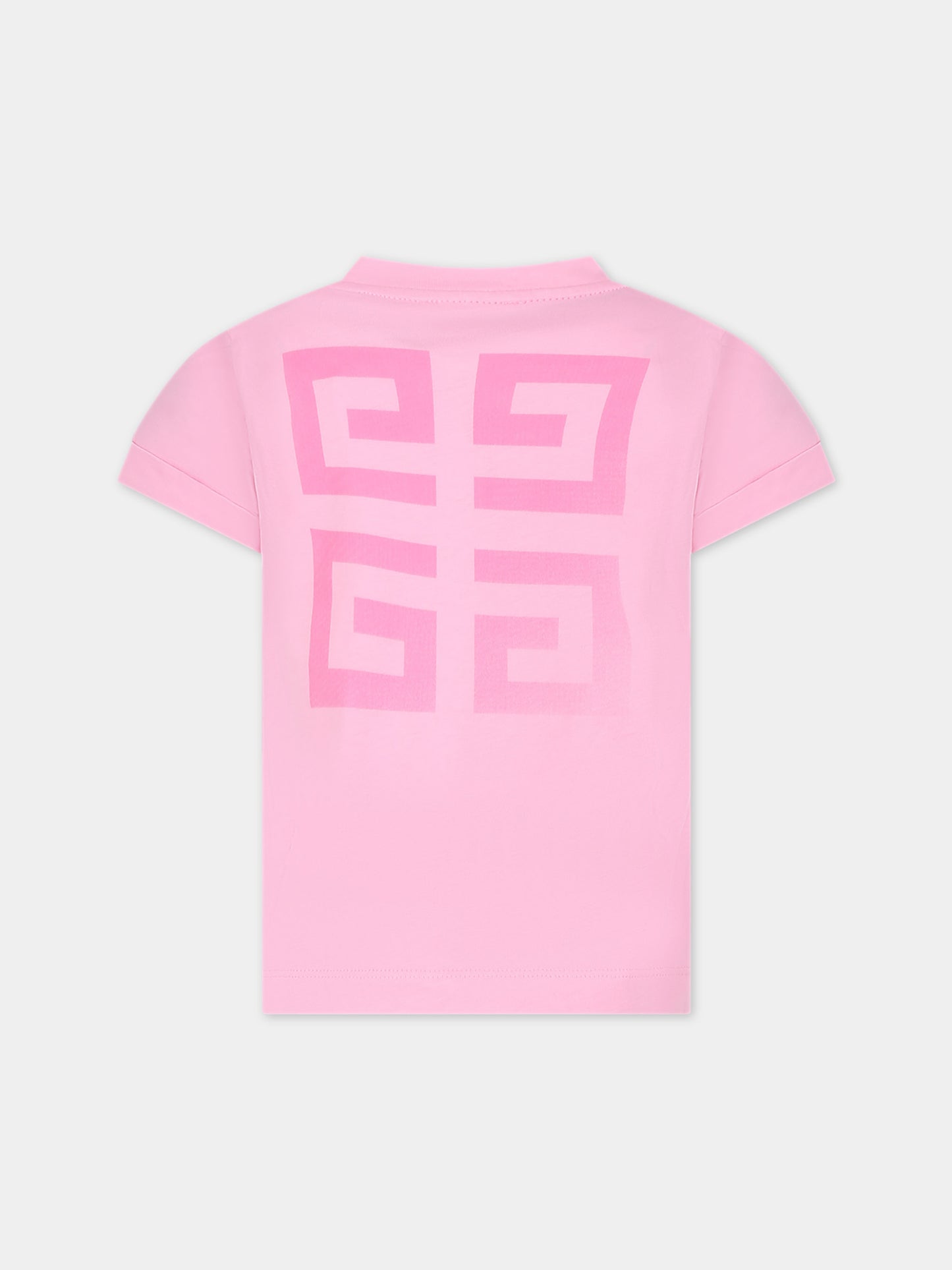 T-shirt rosa per bambina con logo,Givenchy Kids,H30079 465