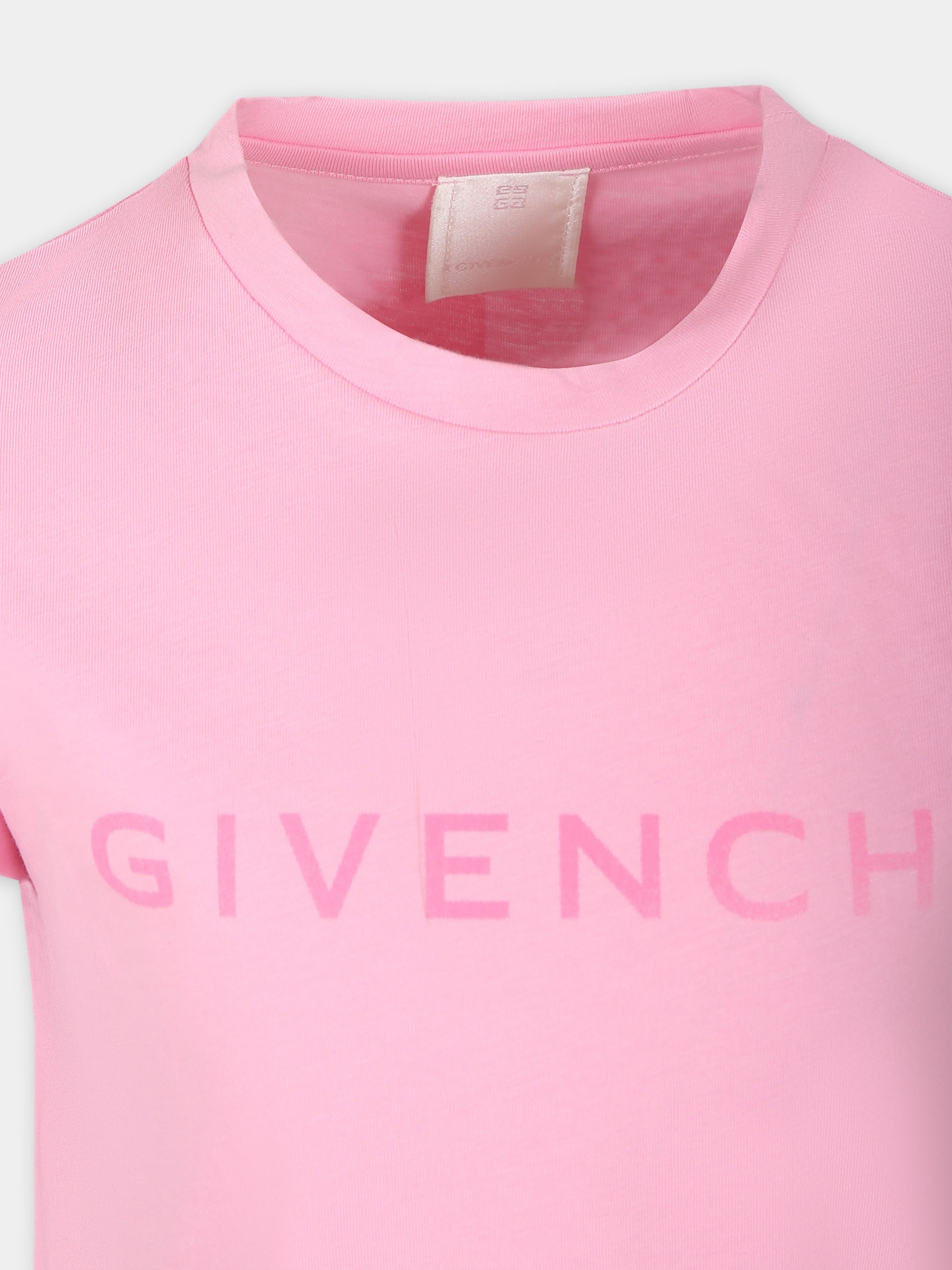 T-shirt rosa per bambina con logo,Givenchy Kids,H30079 465