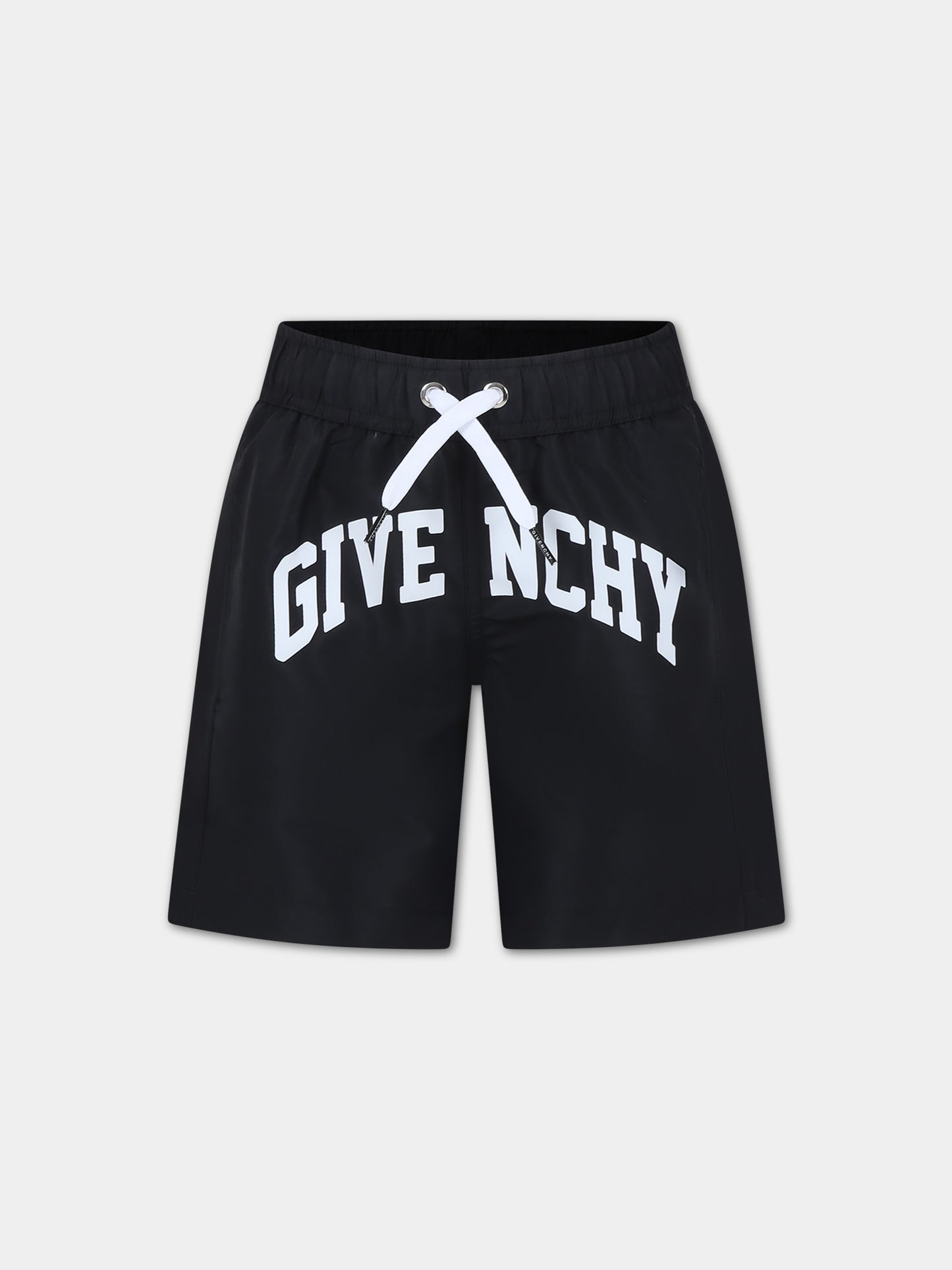 Boxer mare nero per bambino con logo,Givenchy Kids,H30092 09B