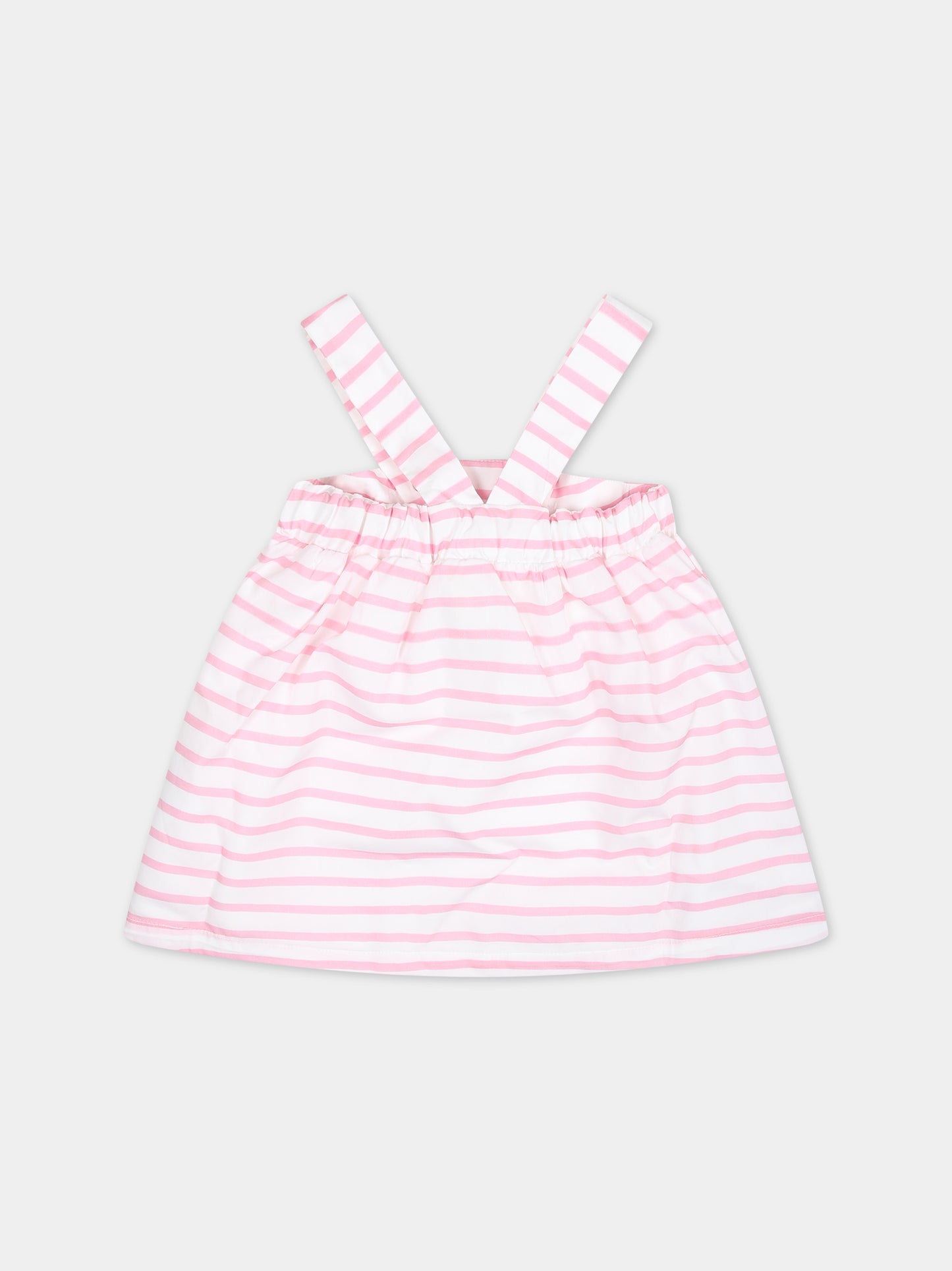 Vestito rosa per neonata con righe,Givenchy Kids,H30232 465