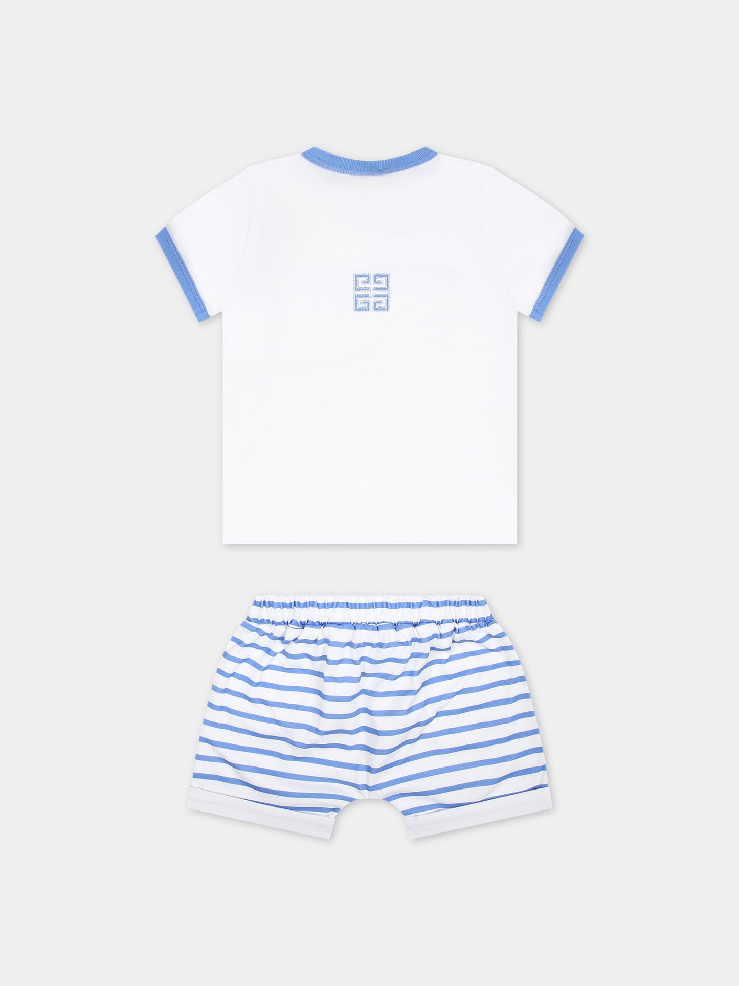 Completo celeste per neonato con logo,Givenchy Kids,H30265 824