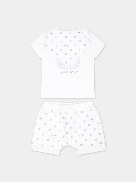 Set bianco per neonati con logo,Givenchy Kids,H30239 10P