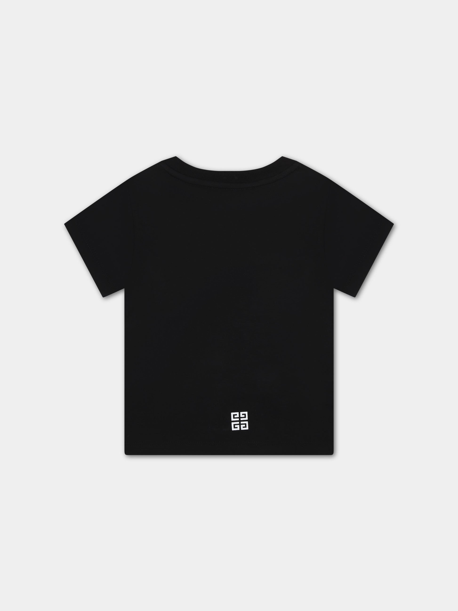 T-shirt nera per neonato con logo,Givenchy Kids,H30216 09B