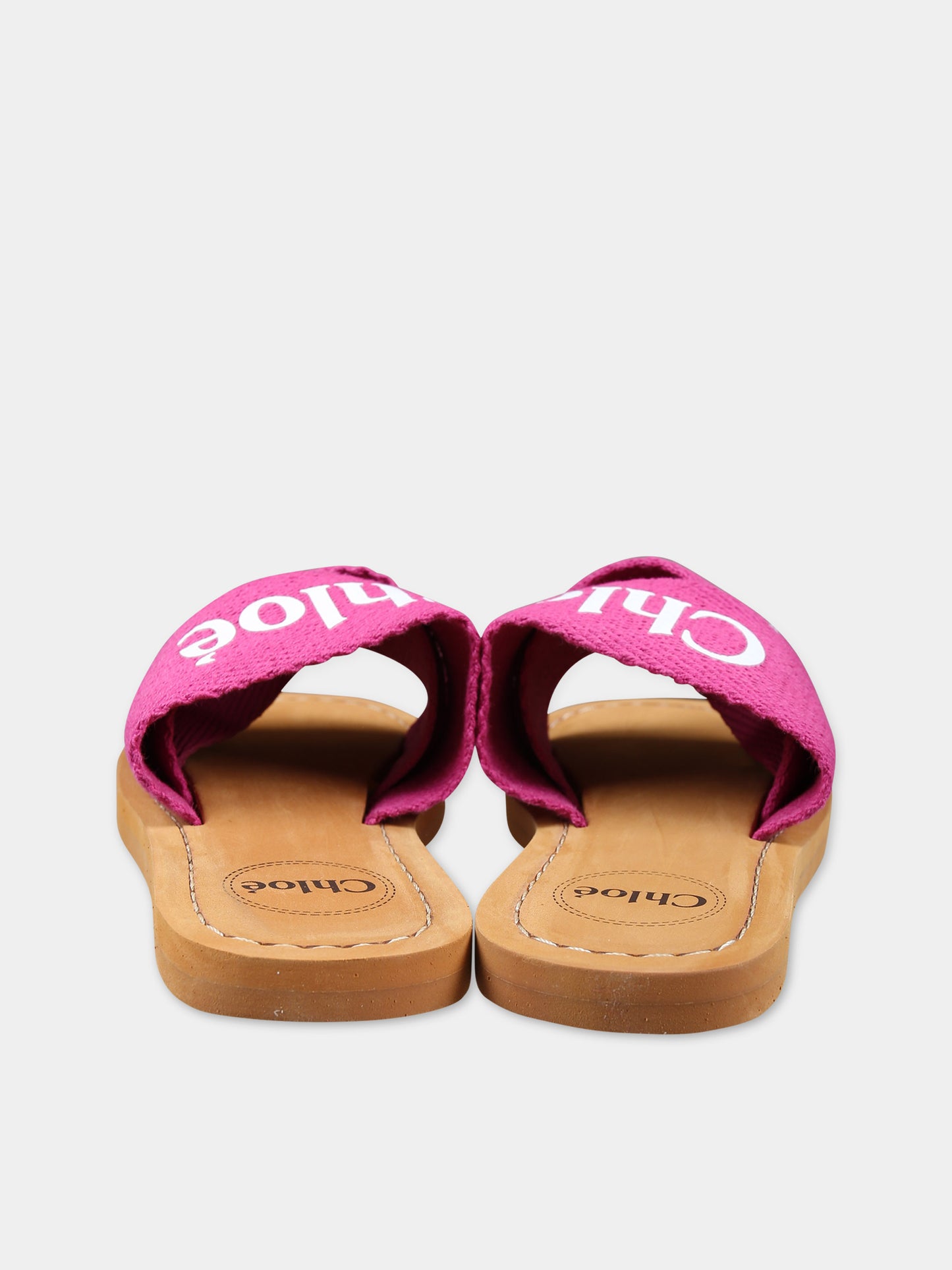 Ciabatte fucsia per bambina con logo,Chloé Kids,C20136 49L