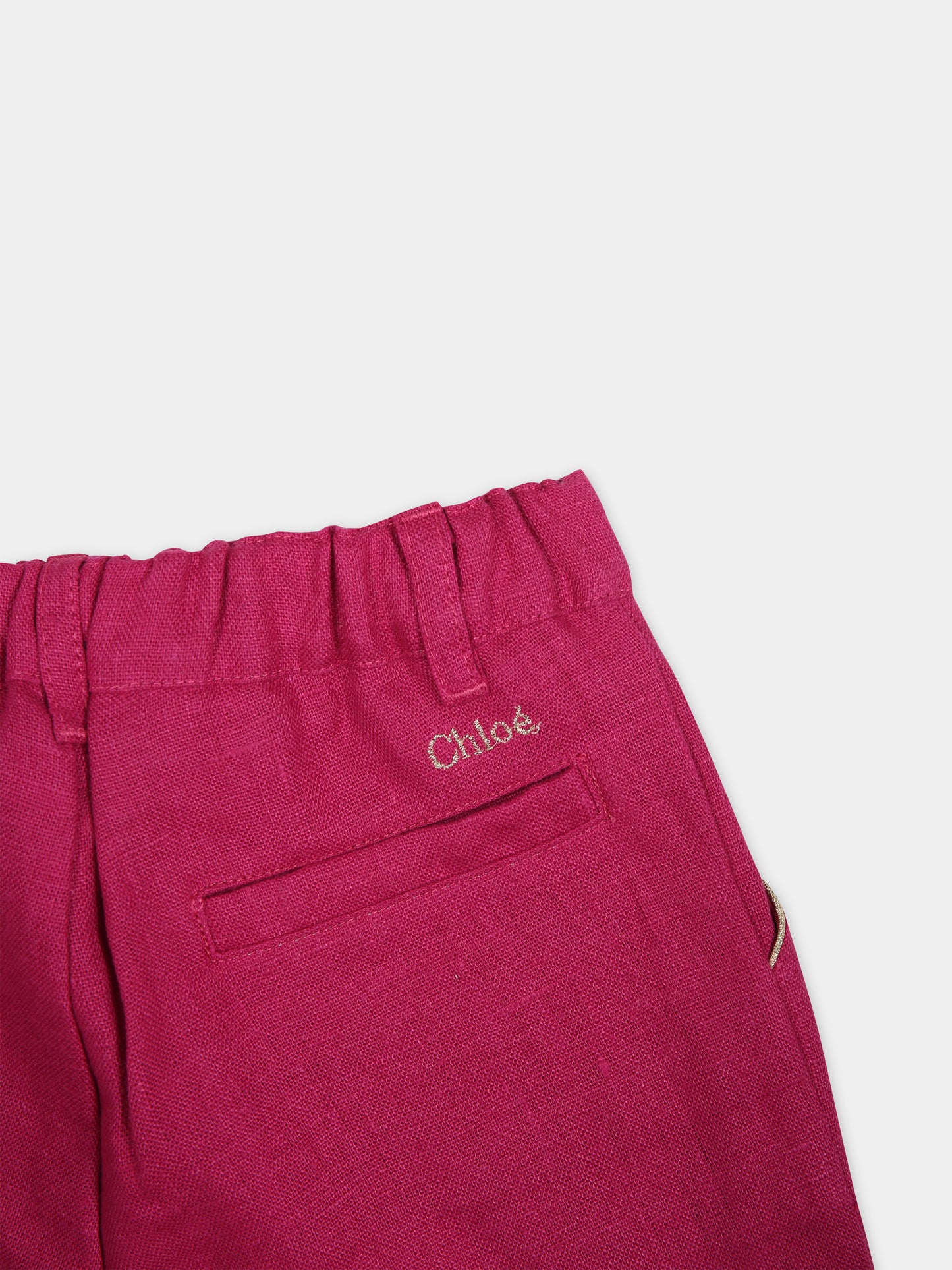 Pantalone casual fucsia per neonata,Chloé Kids,C20015 49L